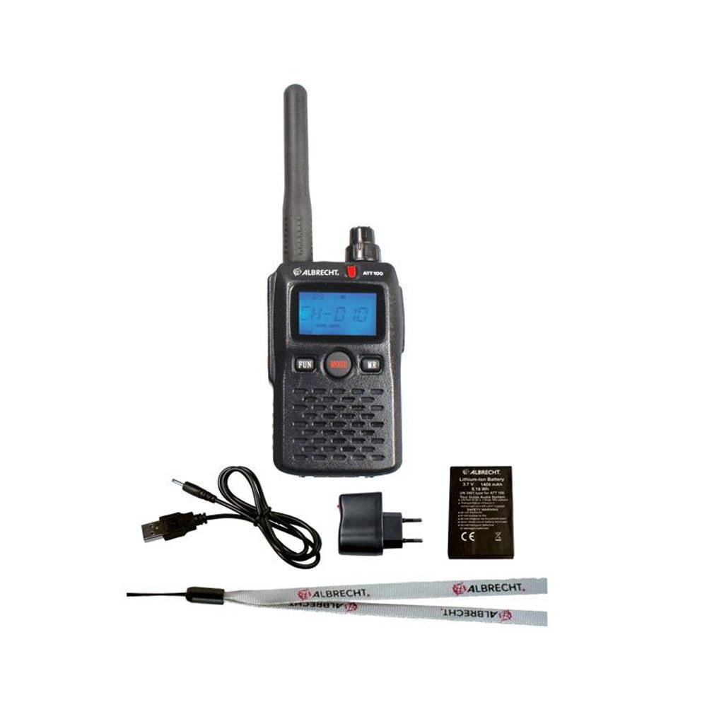 Statie radio PMR portabila Albrecht ATT 100, 10 canale, acumulator 1400mAh, pentru ghid turistic