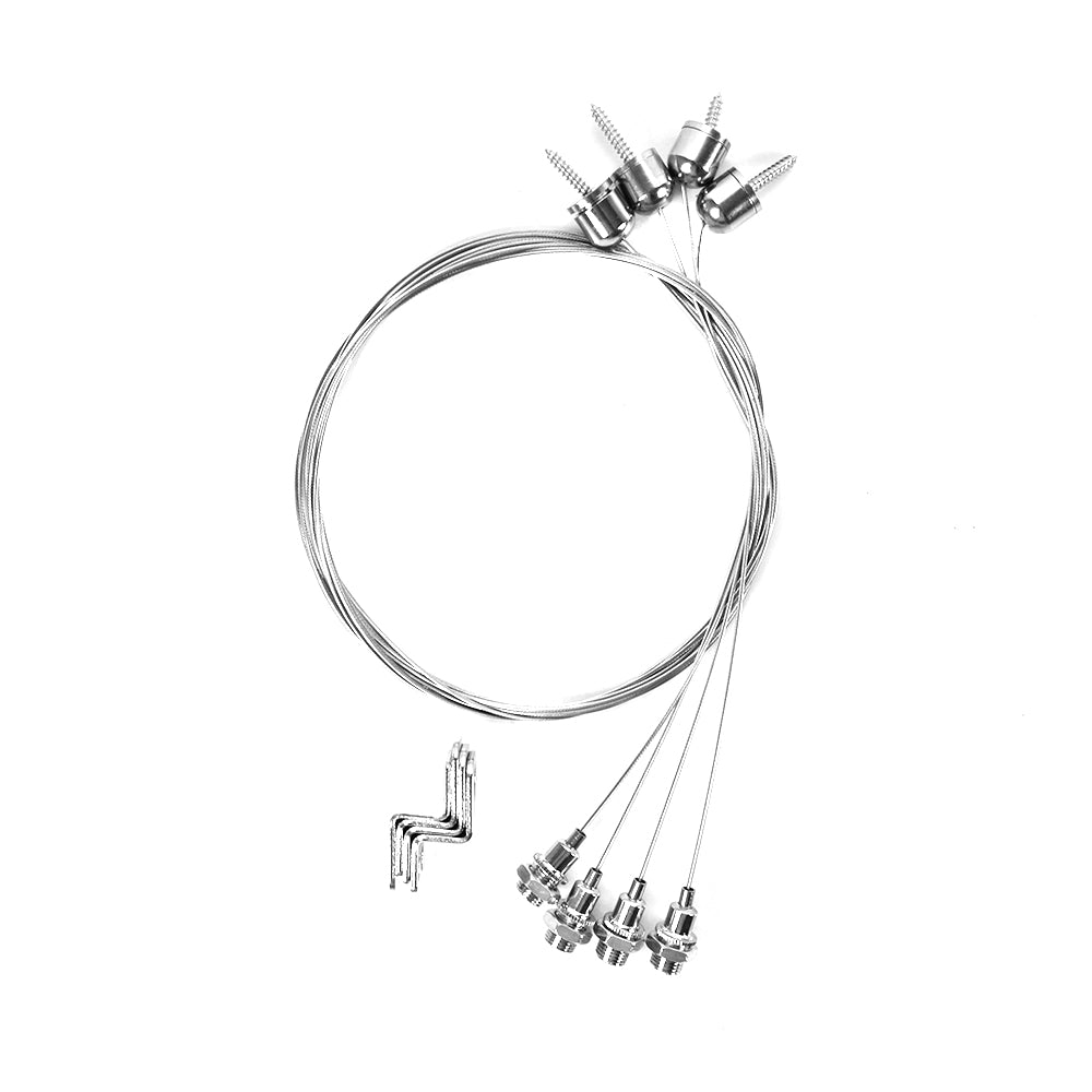 Set tiranti suspendare panou LED SilverCloud P0606 4 fire otel