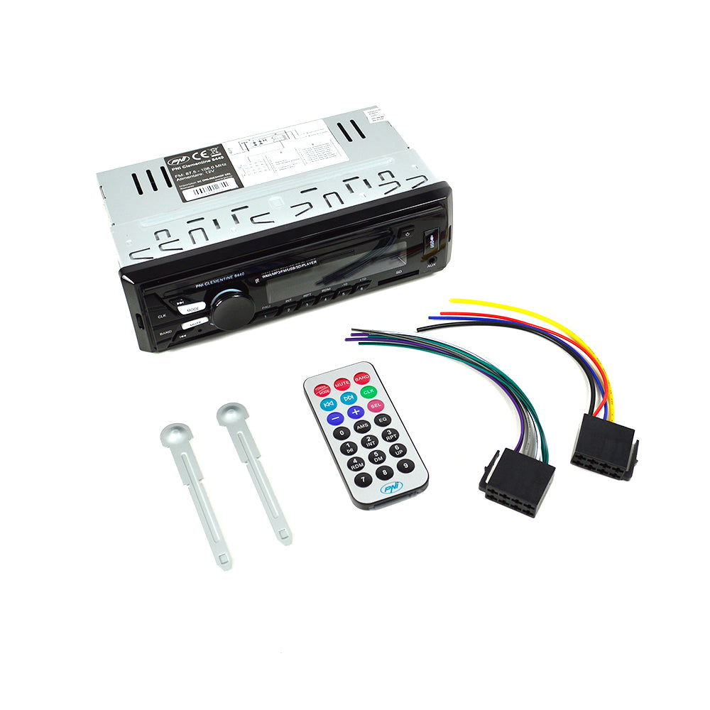 Radio MP3 player auto PNI Clementine 8440, 4x45w, 12V, 1 DIN, cu SD, USB, AUX, RCA