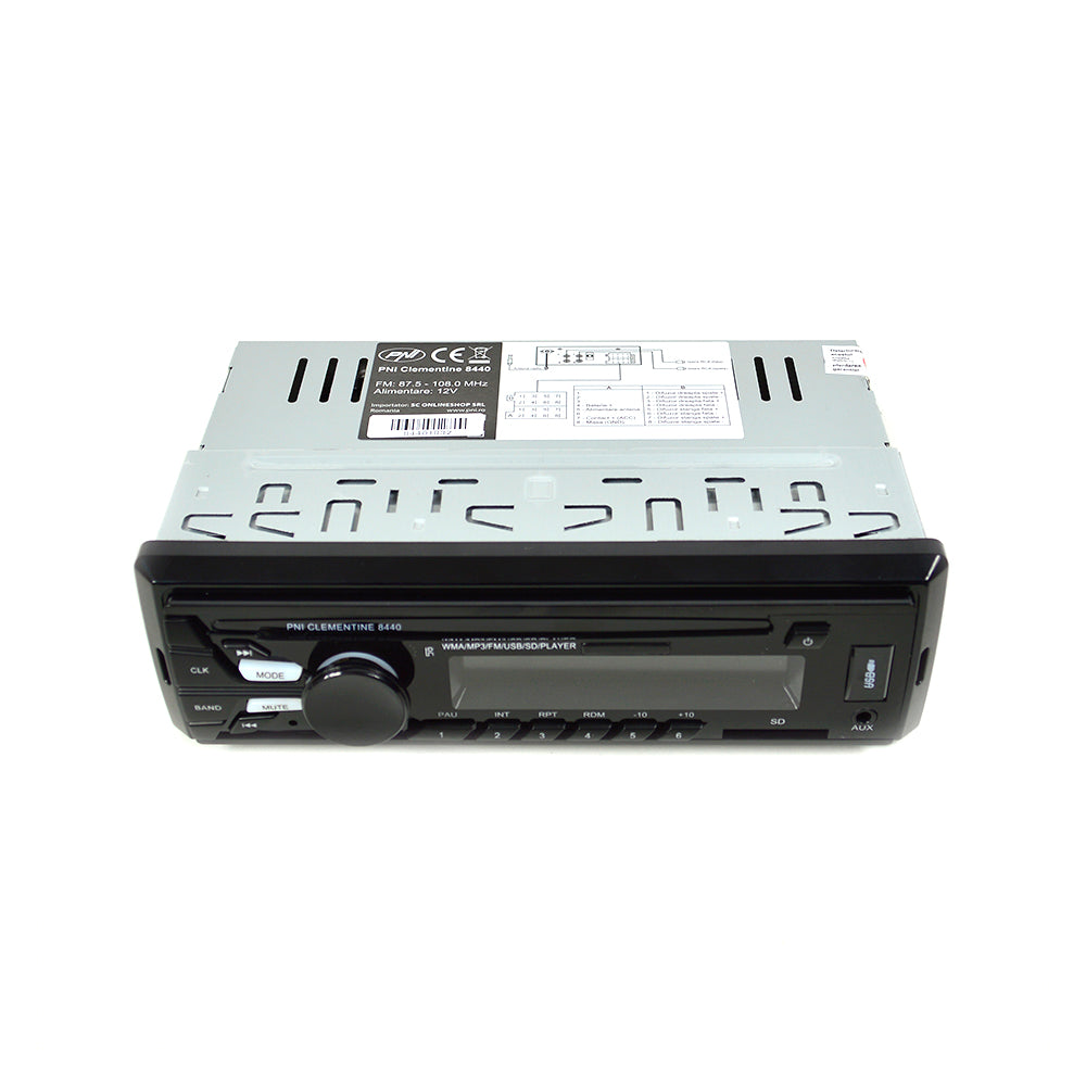 Radio MP3 player auto PNI Clementine 8440, 4x45w, 12V, 1 DIN, cu SD, USB, AUX, RCA