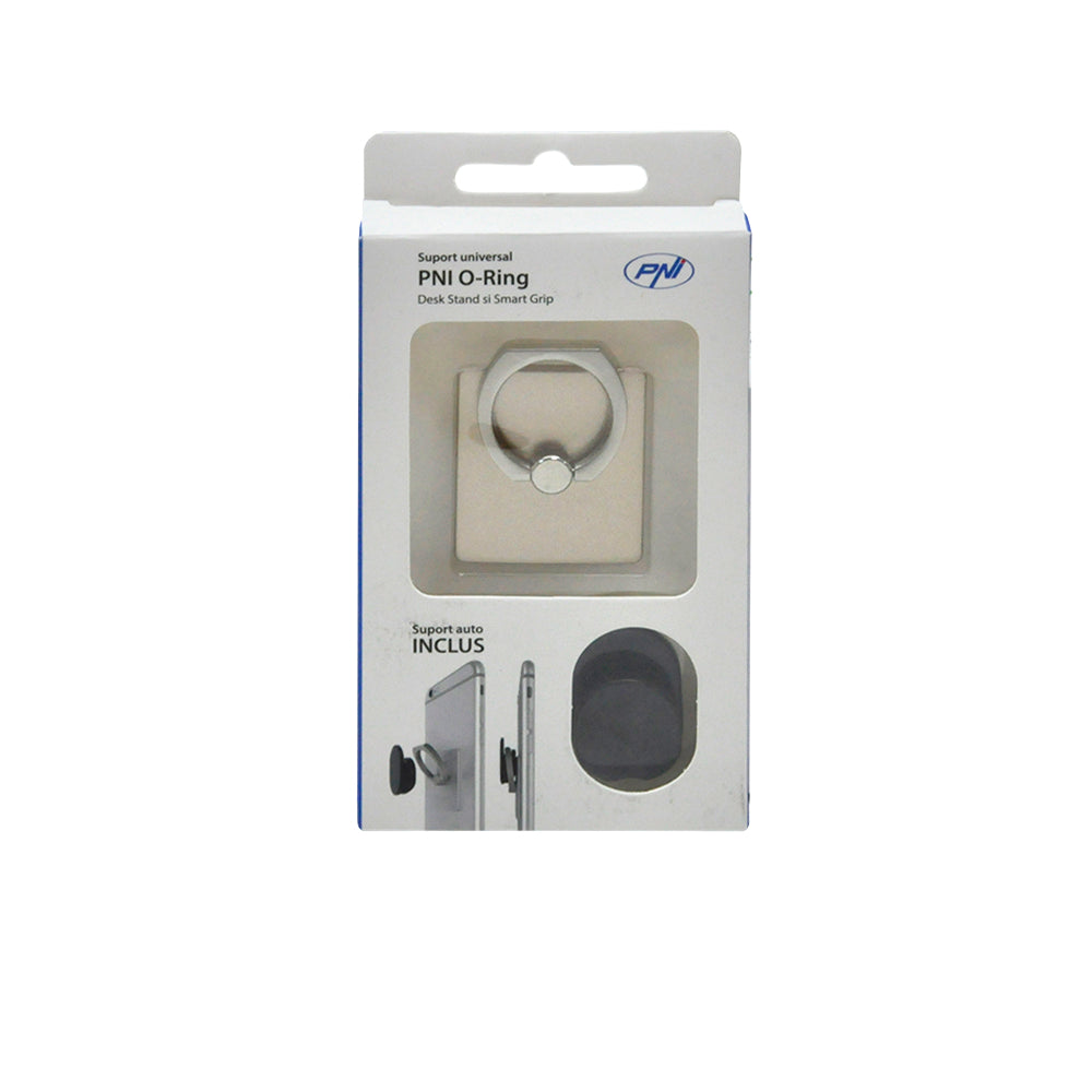 Suport universal PNI O-Ring, Desk Stand si Smart Grip, Champagne, suport auto inclus