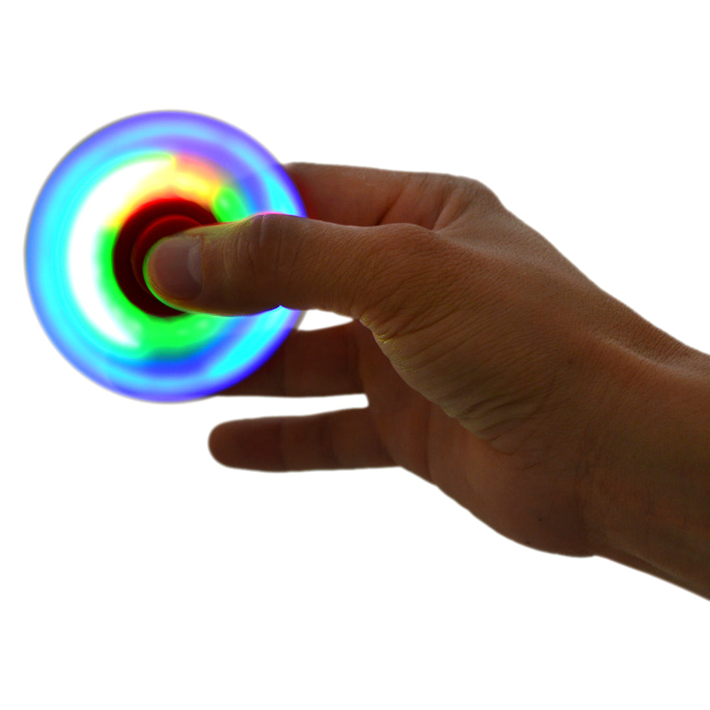 Jucarie antistres spinner PNI Speedy Red LED culoare rosu cu lumini LED