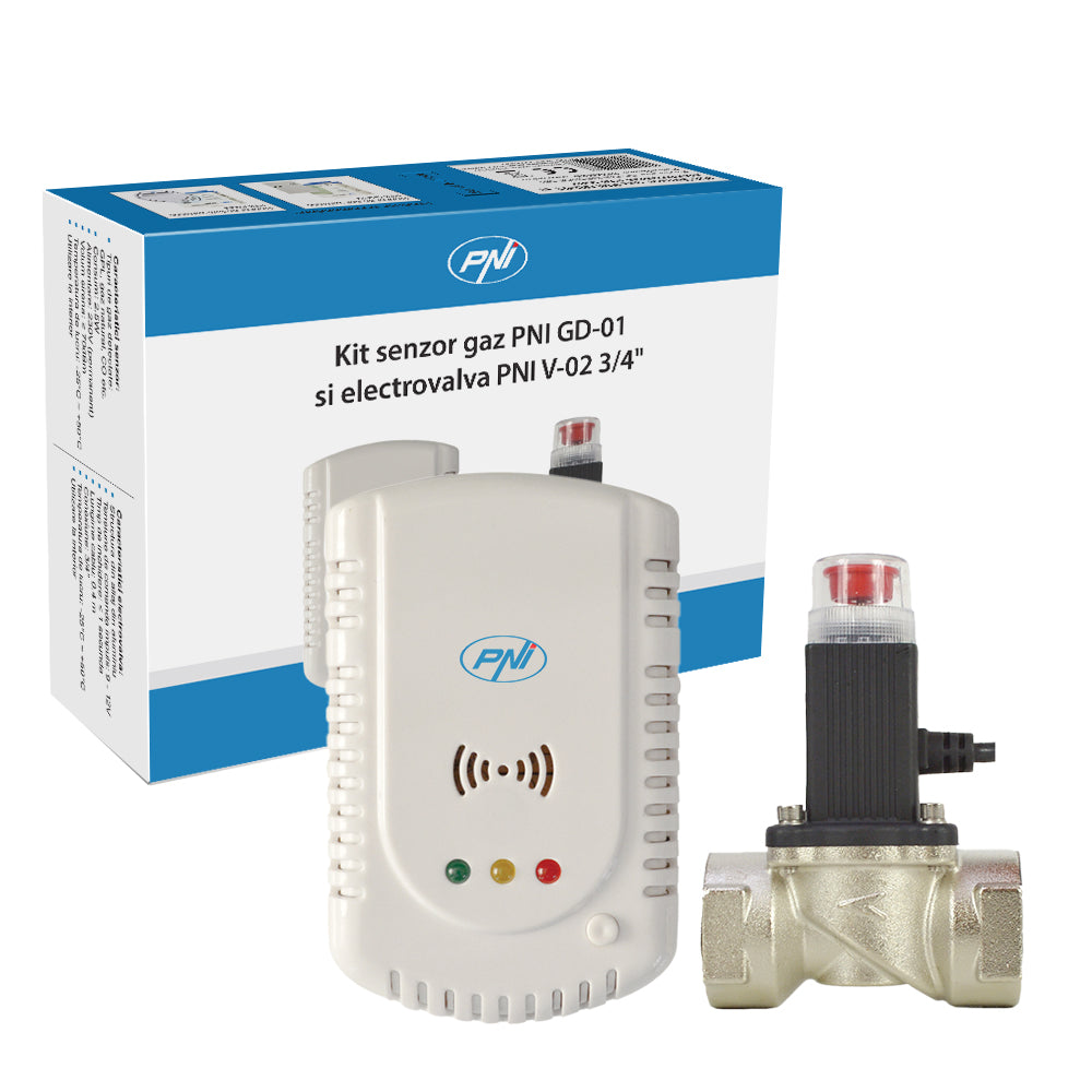 Kit Senzor gaz PNI GD-01 si electrovalva PNI V-02 cod 2014172