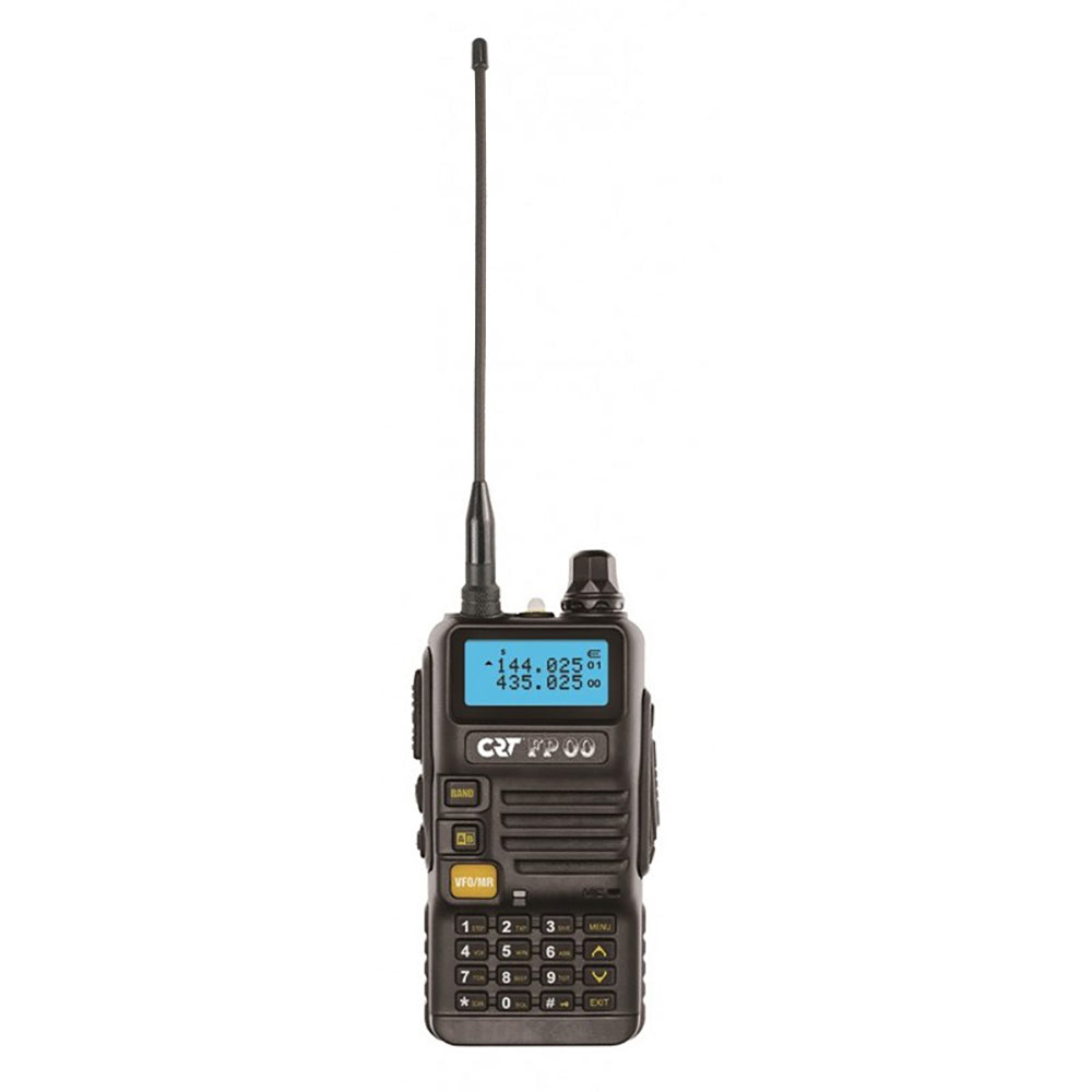 Statie radio VHF/UHF portabila CRT FP00 dual band 144-146 si 430-440 MHz negru, VOX, 128 canale, Scan, Programabila, Lanterna, FM radio 76-108 MHz, TOT, Repeater