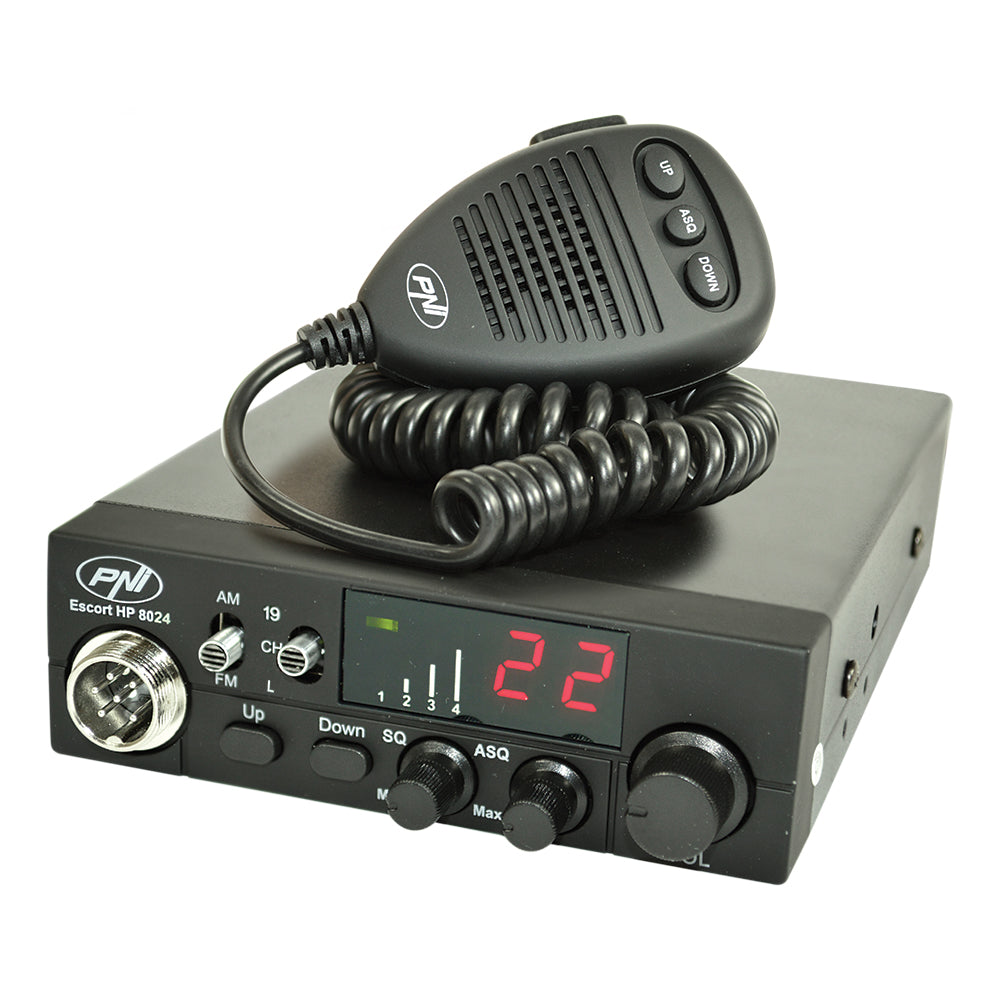 Kit Statie radio CB PNI ESCORT HP 8024 ASQ + Antena CB PNI ML160 cu Suport T941