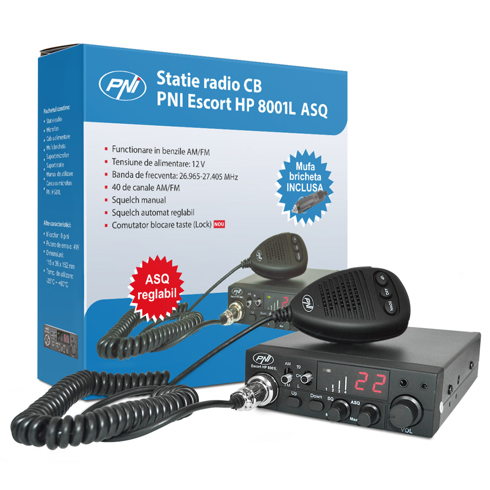 Statie radio CB PNI Escort HP 8001L ASQ include casti cu microfon HS81L