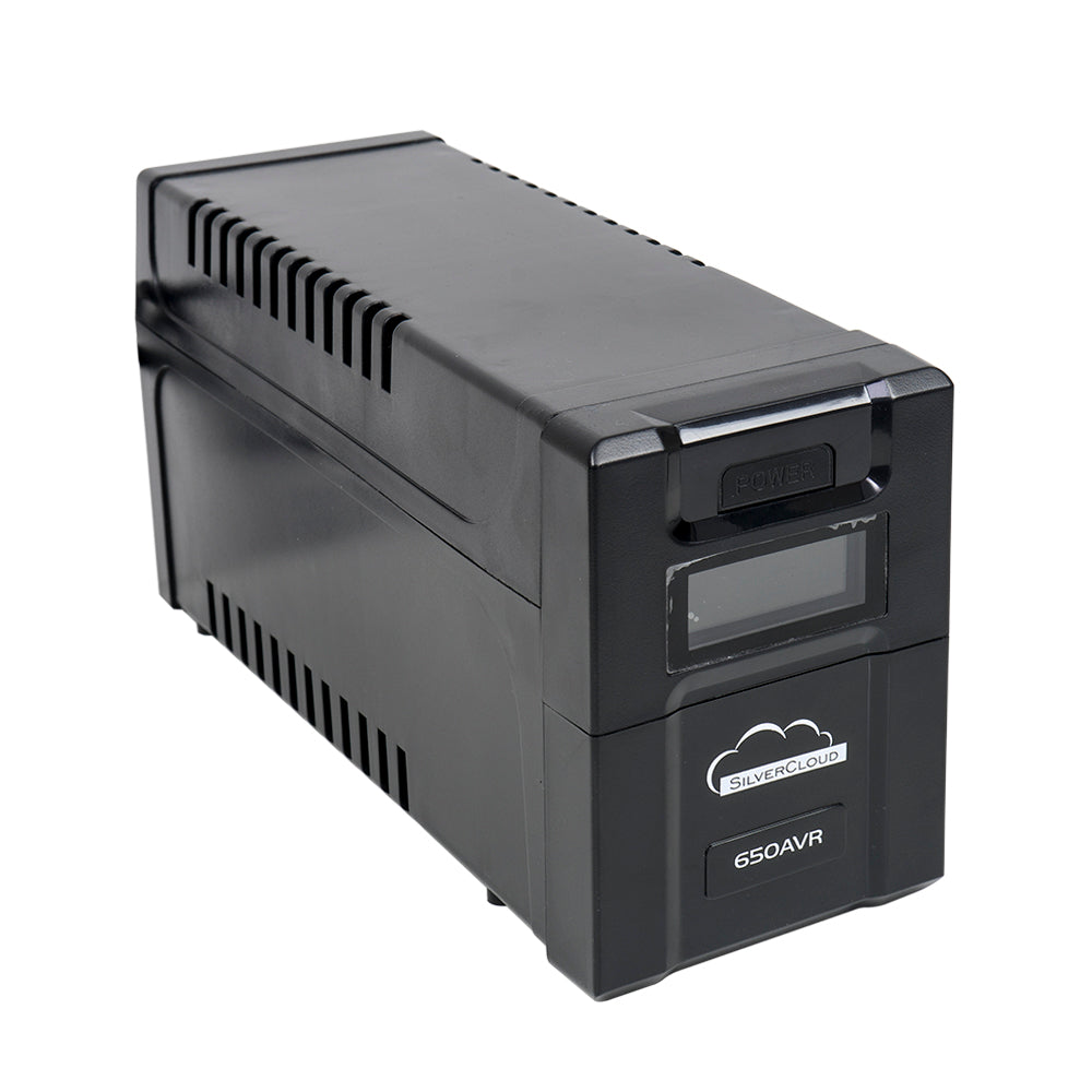 UPS SilverCloud SafePC 650AVR putere 360W ecran LCD software monitorizare PC