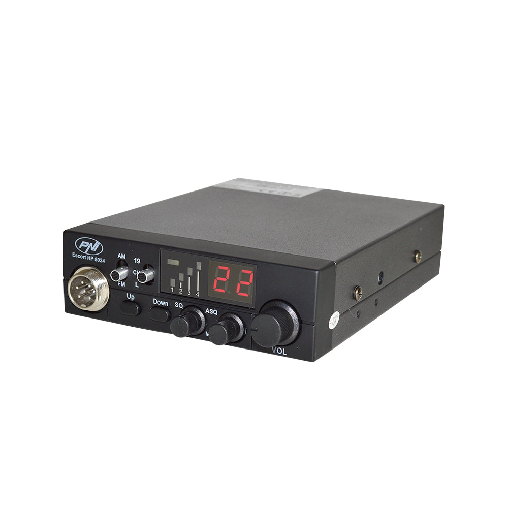 Statie radio CB PNI Escort HP 8024 ASQ alimentare 12V-24V + Casca PNI HF11 cu 1 pin