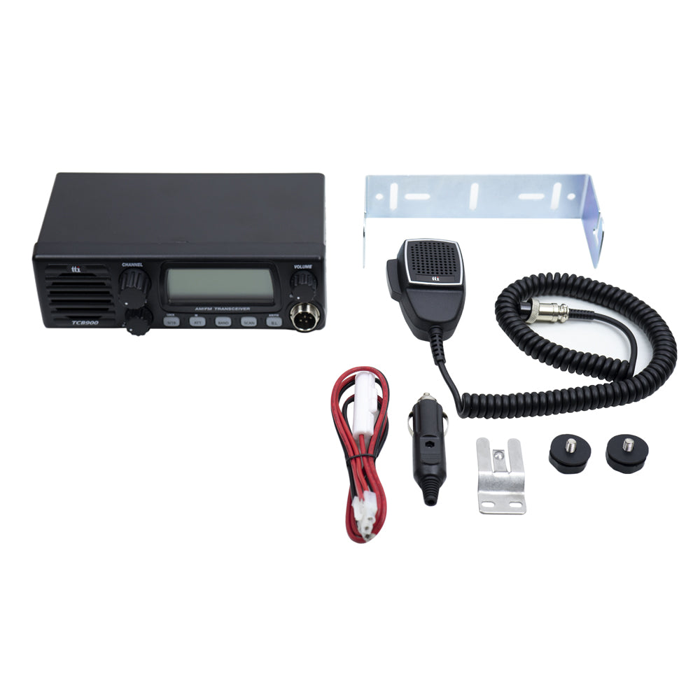 Statie radio CB TTi TCB-900 alimentare 12-24V cu difuzor frontal, AM-FM, 12V-24V, 4W, Scan, ASQ, Lock