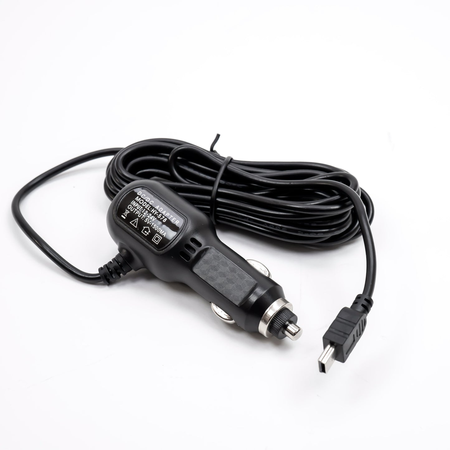 Incarcator auto PNI cu mufa mini USB 12V/24V - 5V 1.5A, pentru DVR auto, lungime cablu 3.5m