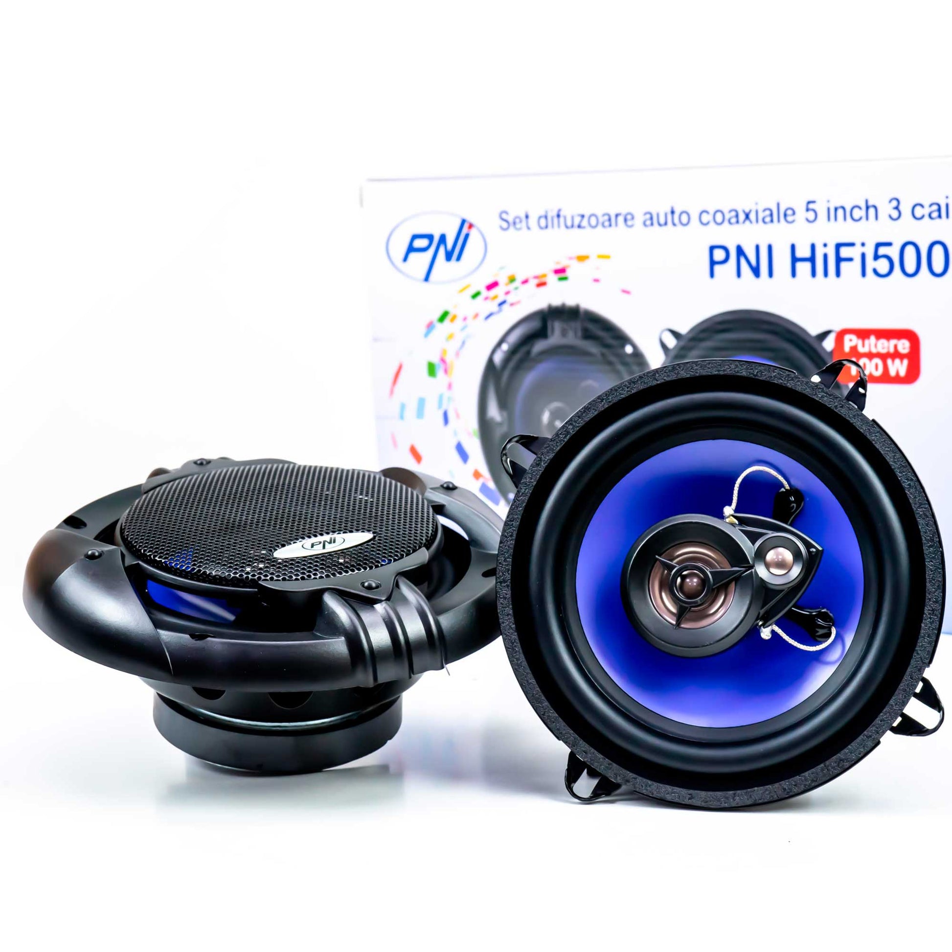 Pachet Radio MP3 player auto PNI Clementine 8524BT 4x45w + Difuzoare auto coaxiale PNI HiFi500, 100W, 12.7 cm