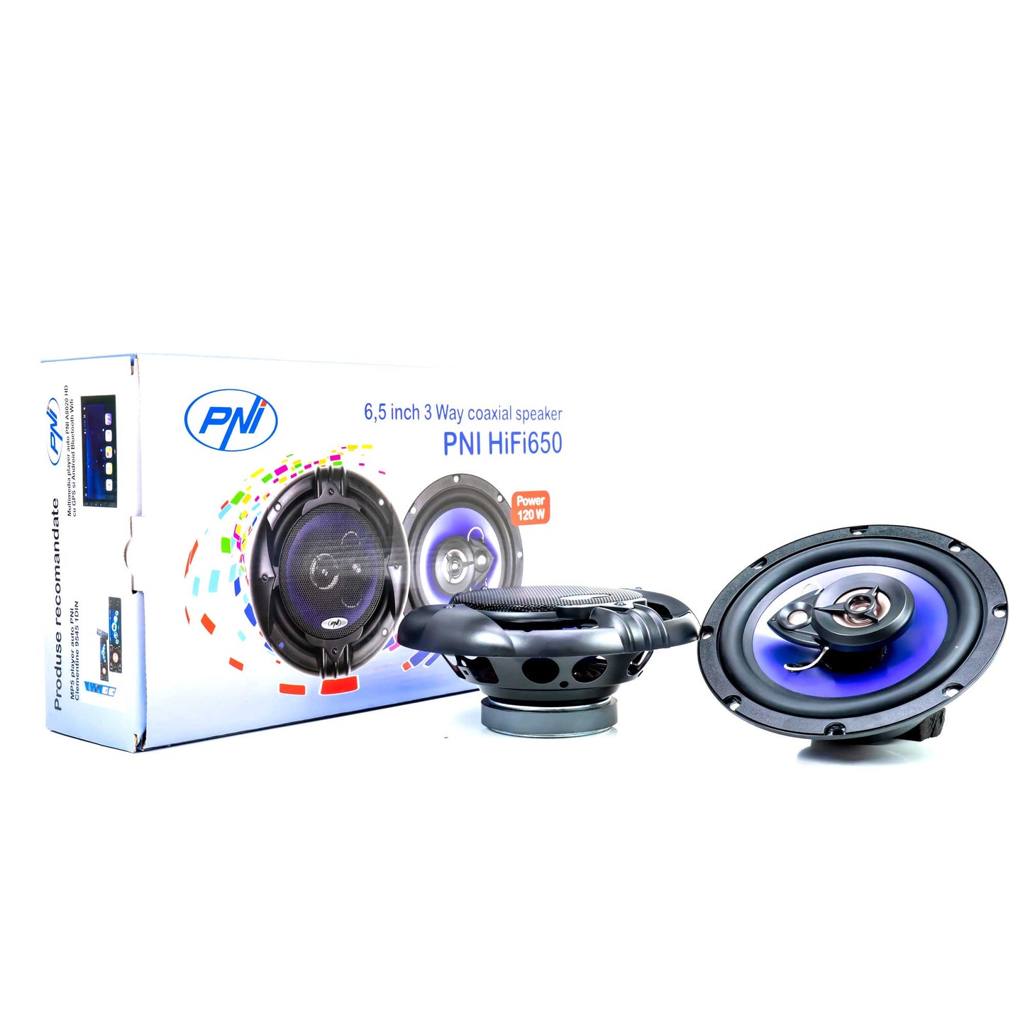 Pachet MP5 player auto PNI Clementine 9545 + Difuzoare auto coaxiale PNI HiFi650, 120W, 16.5 cm