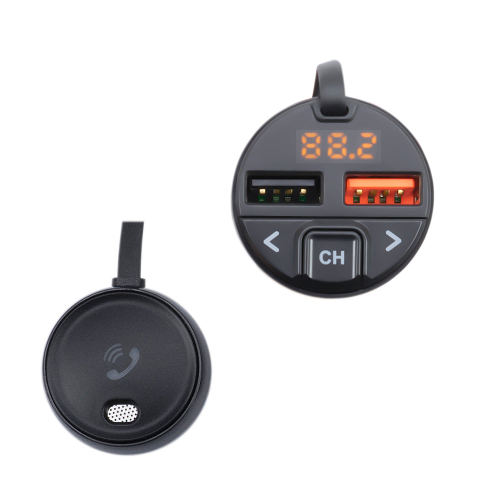 Modulator FM PNI Valentine V880 cu microfon, Bluetooth 5.0, MP3 player, transmitator FM, port USB dual, incarcare rapida dispozitive mobile prin QC3.0, compatibil cu Siri si Google Assistant