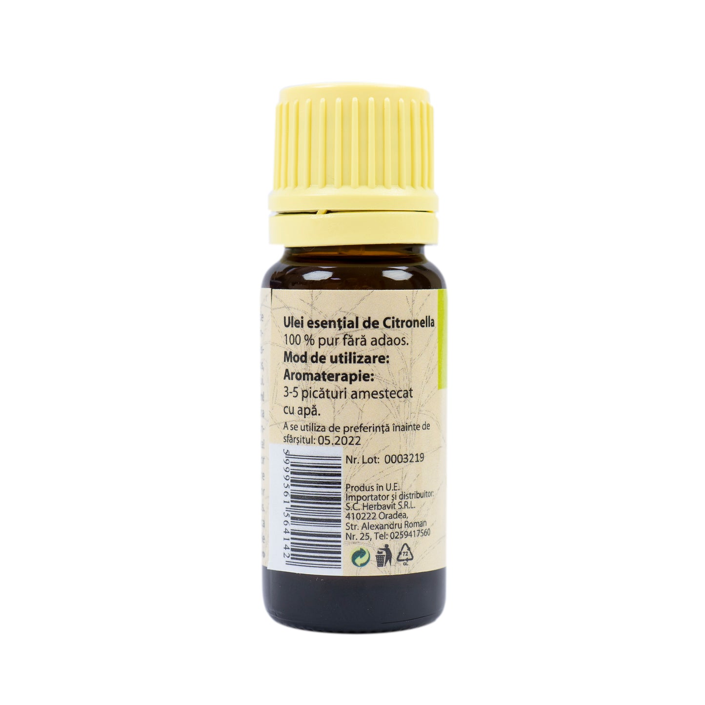 Ulei esential de Citronella (Cymbopogon nardus) 100% pur fara adaos 10 ml