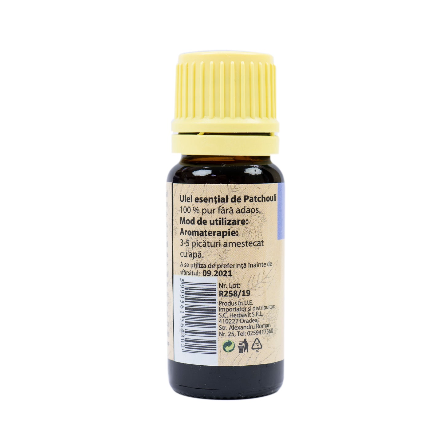 Ulei esential de Patchouli (Pogostemon cablin), 100% pur fara adaos, 10 ml