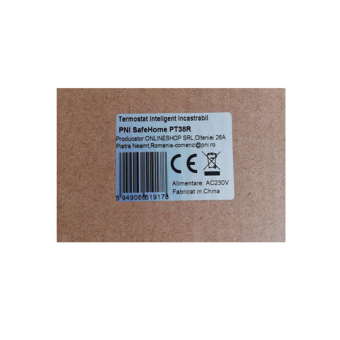 Termostat inteligent incastrabil PNI SafeHome PT38R WiFi 16A, control prin internet incalzire electrica in pardoseala, aplicatie mobil Tuya Smart, integrare in scenarii si automatizari smart cu alte produse compatibile Tuya, Alexa si Google Assistant
