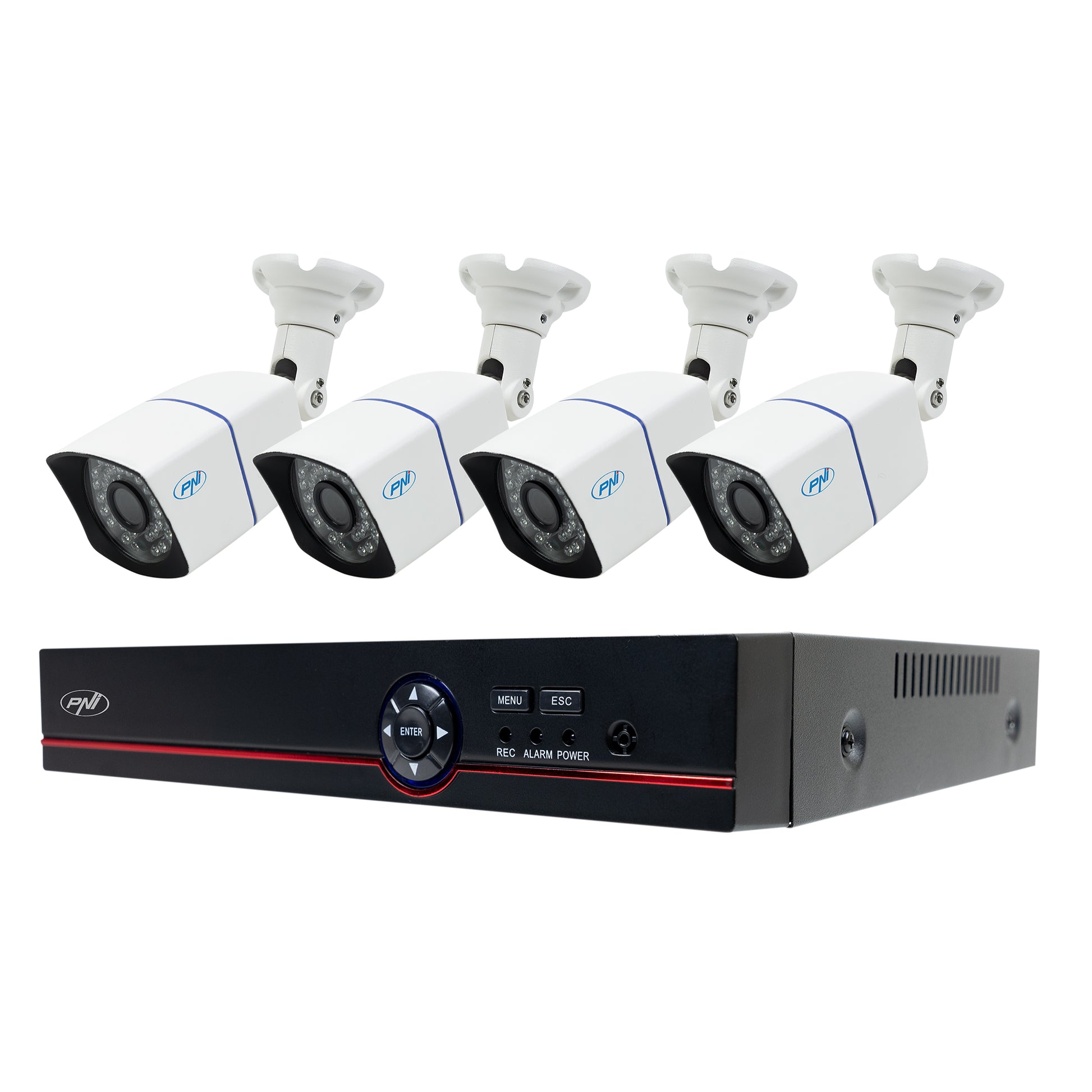 Kit supraveghere video AHD PNI House PTZ1500 5MP - DVR si 4 camere exterior