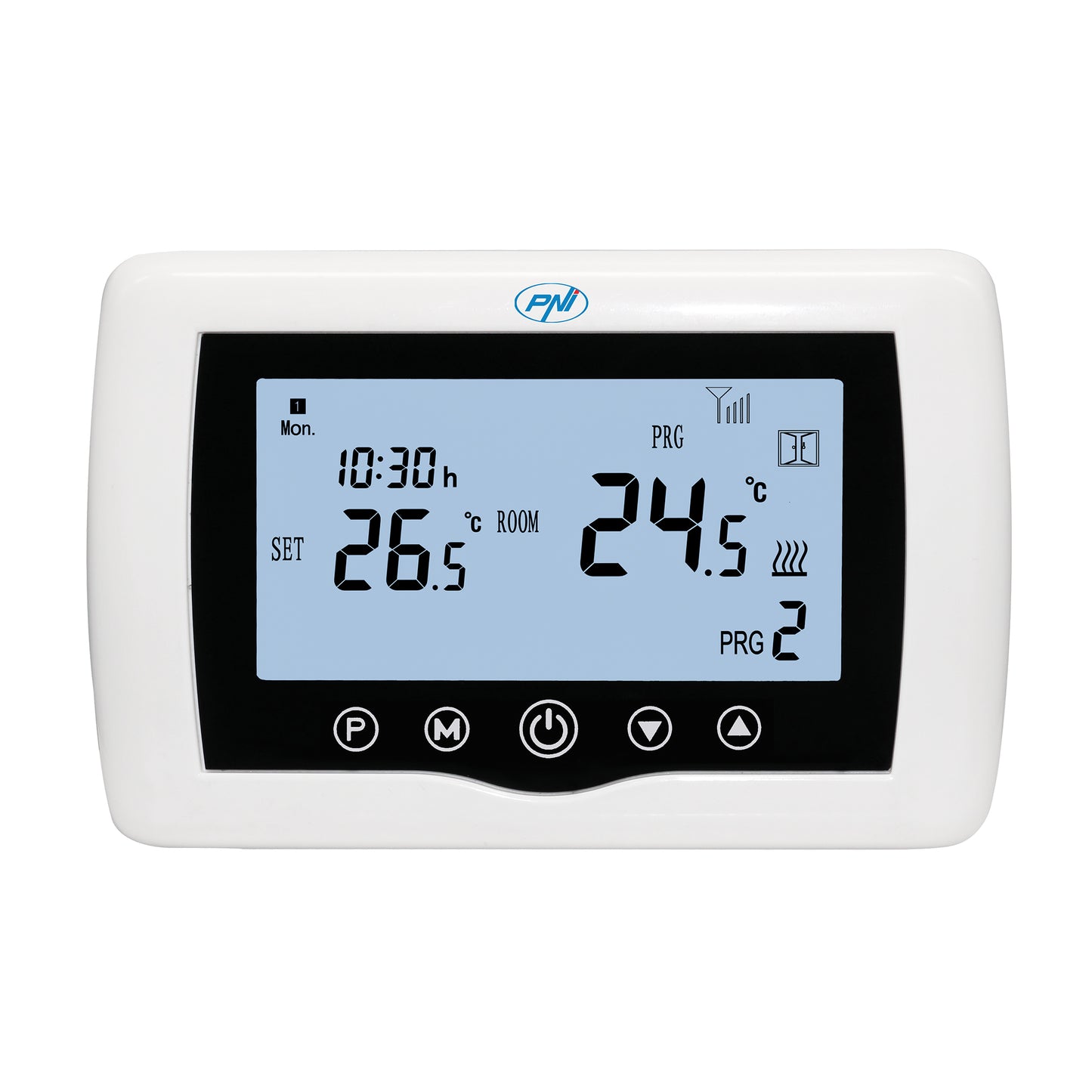 Termostat inteligent PNI CT400 fara fir, cu WiFi, controleaza 1 centrala si 2 zone diferite, parter etaj prin Internet, pentru centrale termice, pompe, electrovalve, APP TuyaSmart, histerezis 0.2 grade C, controleaza 2 grupuri de pompare prin 2 switch-uri