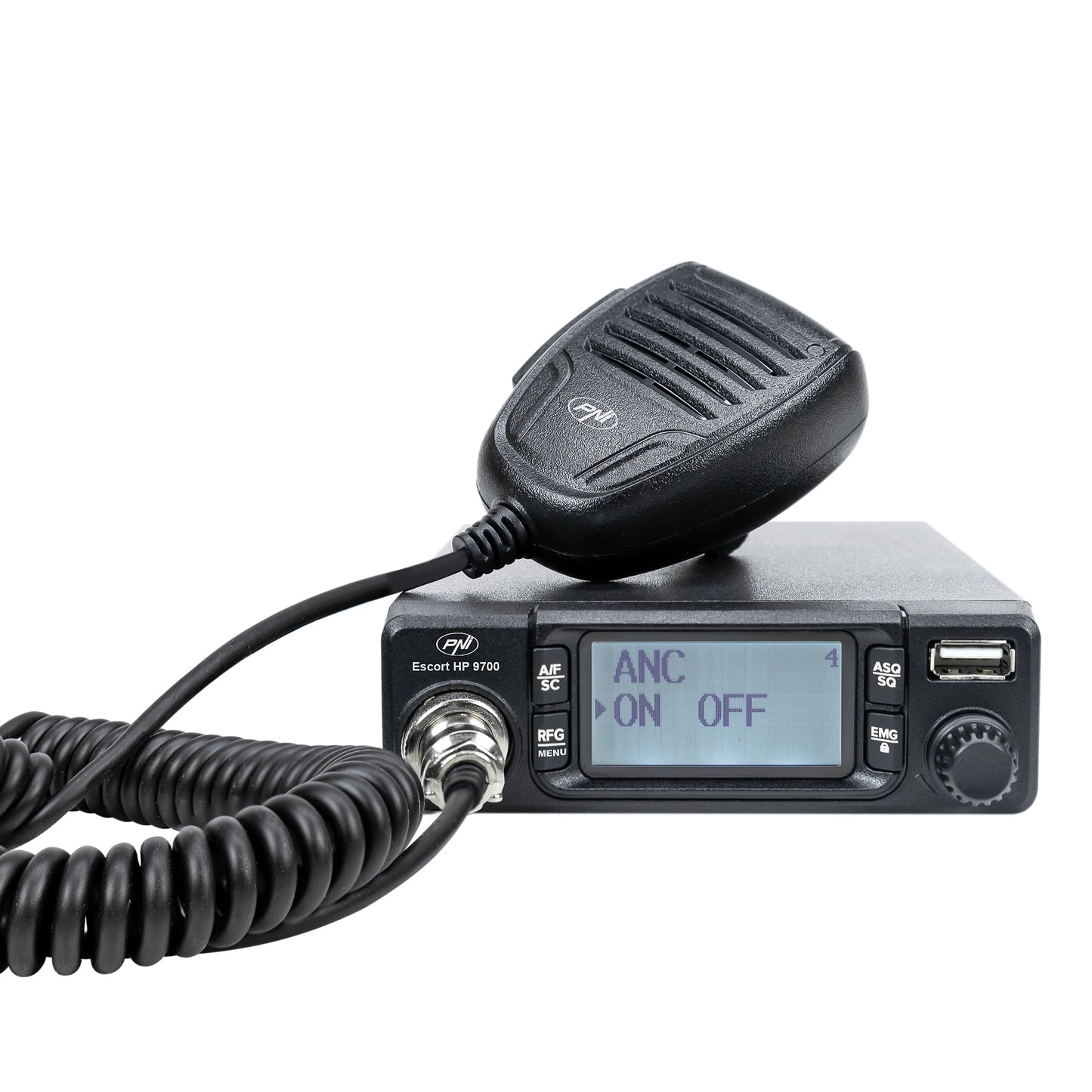 Statie radio CB PNI Escort HP 9700 USB, ANC, ASQ, alimentare 12V / 24V, functie PA, mufa de bricheta inclusa