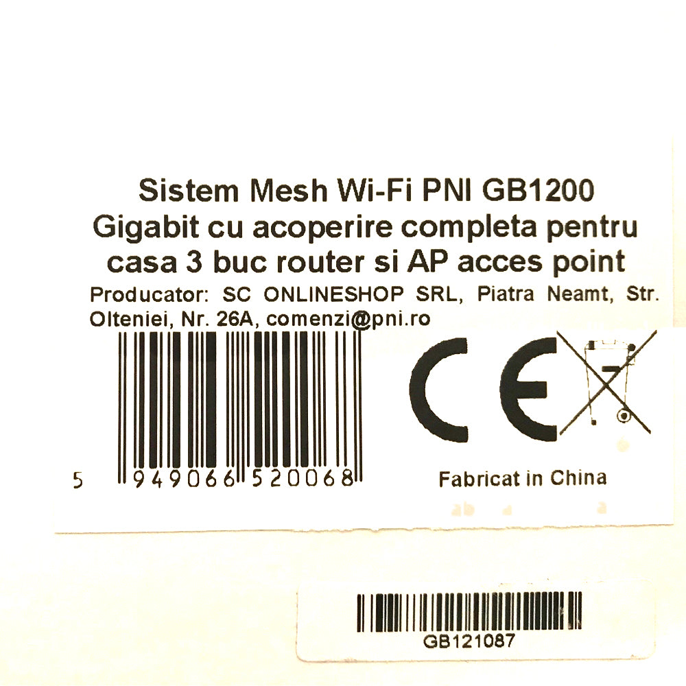 Sistem Mesh Wi-Fi PNI GB1200 Gigabit cu acoperire completa pentru casa 3 buc router si AP acces point
