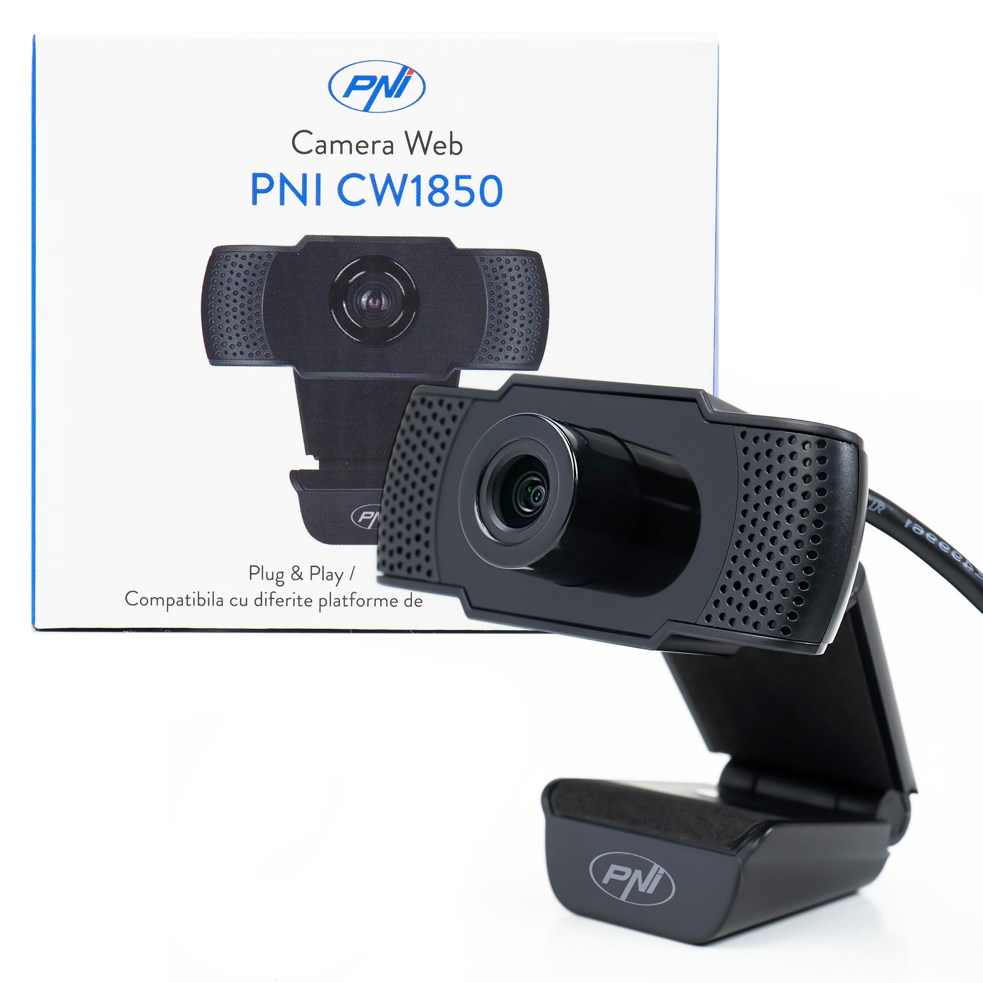 Camera Web PNI CW1850 Full HD 1080P 2MP, USB, clip-on, microfon stereo incorporat