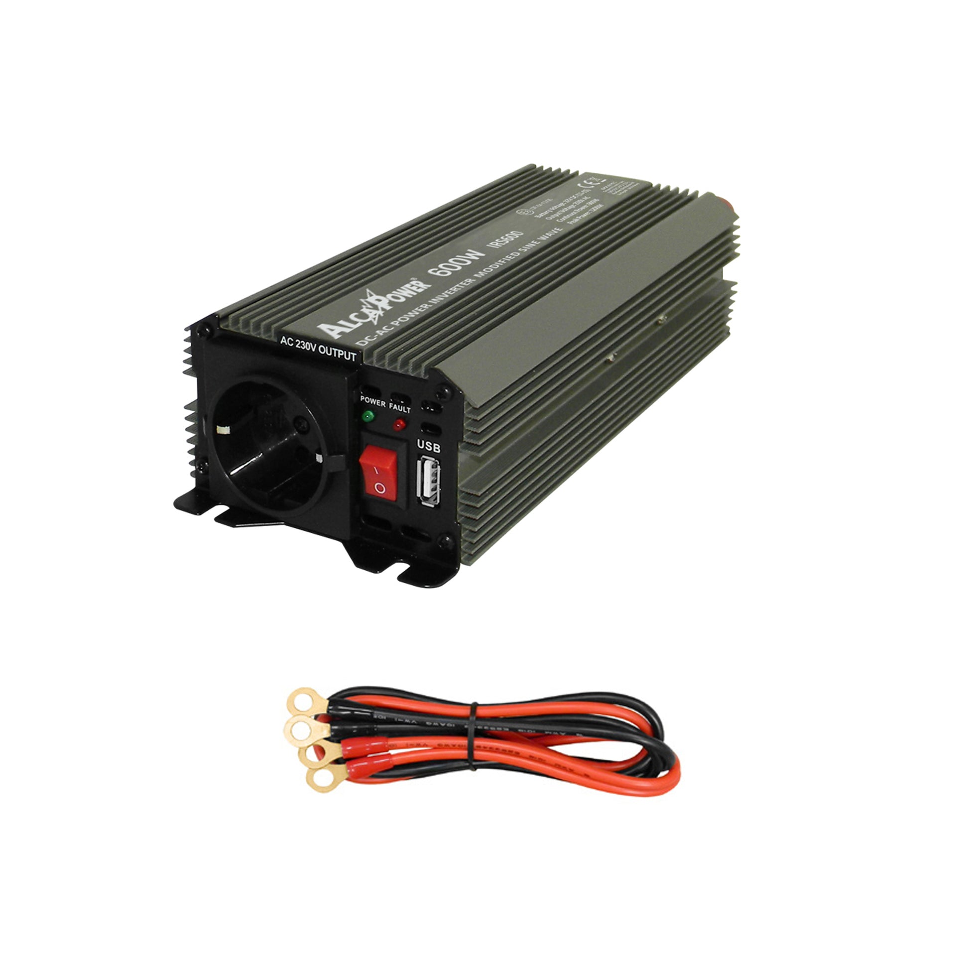 Invertor de tensiune AlcaPower by President 600W 24V-230V, sinusoida modificata, port USB