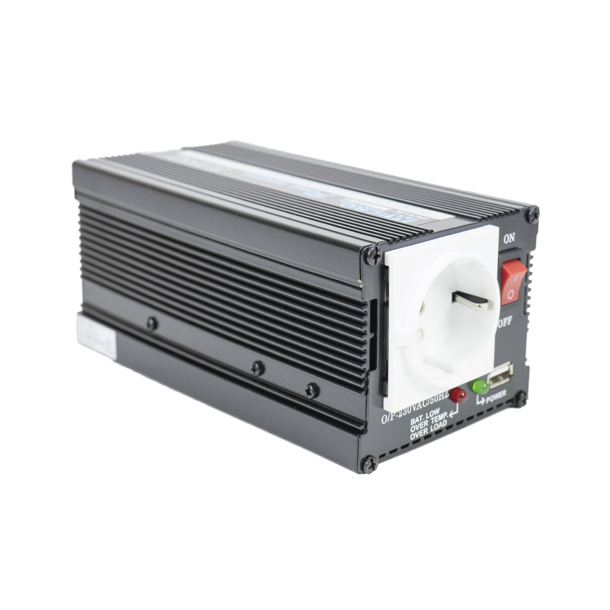 Invertor de tensiune President 400W alimentare 12V, iesire 230V, unda sinus modificata, mufa USB 5V 500mAh,  cu clesti alimentare si mufa de bricheta inclus