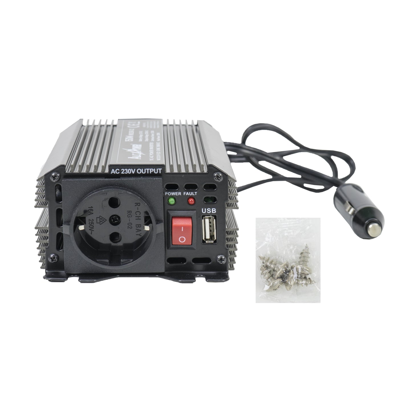 Invertor de tensiune AlcaPower by President 150W 12V-230V, sinusoida modificata, port USB