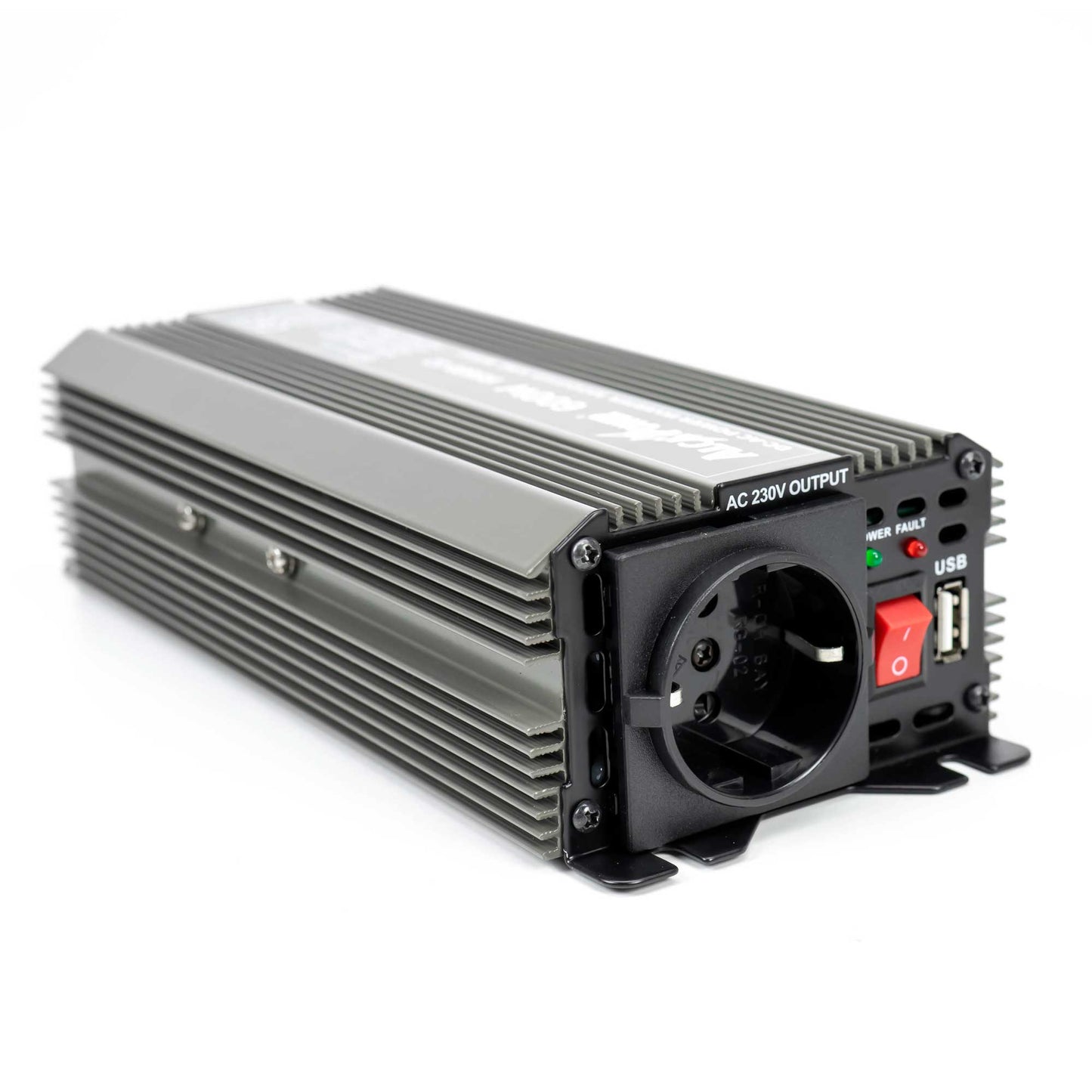 Invertor de tensiune AlcaPower by President 300W alimentare 24V, iesire 230V, unda sinus modificata, mufa USB 5V 500mAh, cu clesti alimentare si mufa de bricheta inclusa