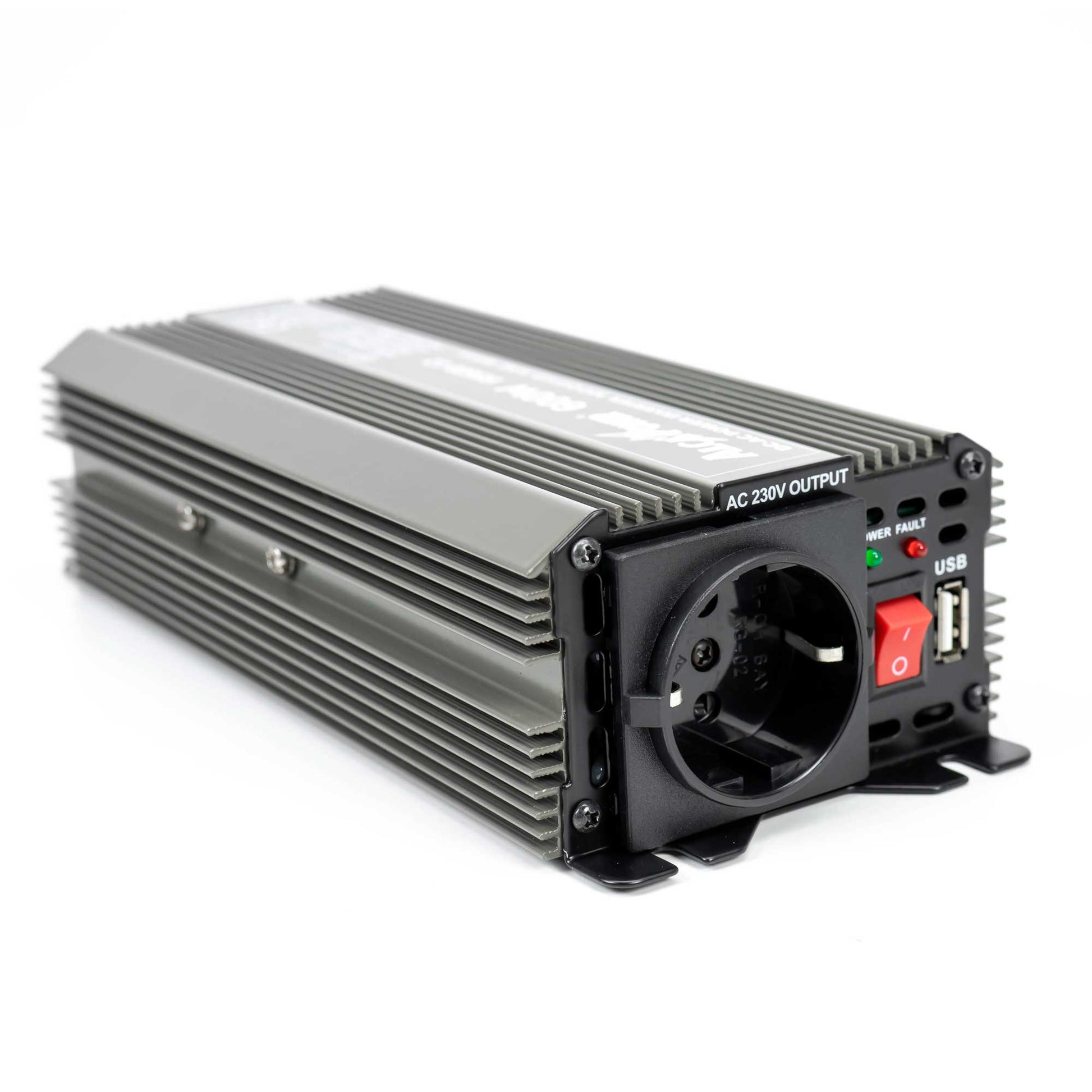 Invertor de tensiune AlcaPower by President 300W alimentare 24V, iesire 230V, unda sinus modificata, mufa USB 5V 500mAh, cu clesti alimentare si mufa de bricheta inclusa