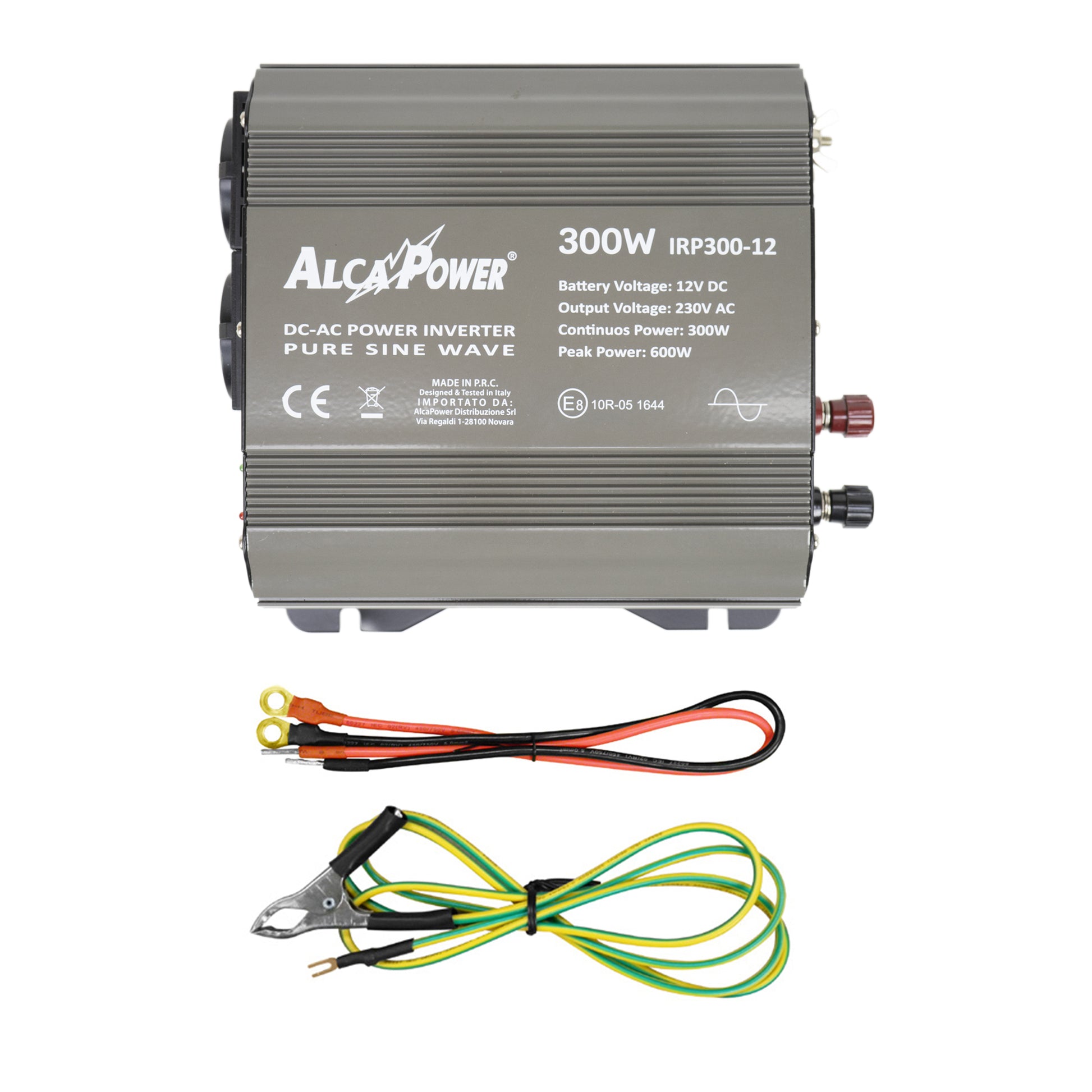 Invertor de tensiune AlcaPower by President 300W alimentare 12V, iesire 230V, unda sinus pur, mufa USB 5V 500mAh, cu clesti alimentare si mufa de bricheta inclus