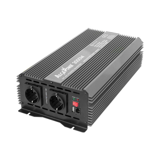 Invertor de tensiune AlcaPower by President 3000W alimentare 24V, iesire 230V, unda sinus modificat, port SB, intrare telecomanda