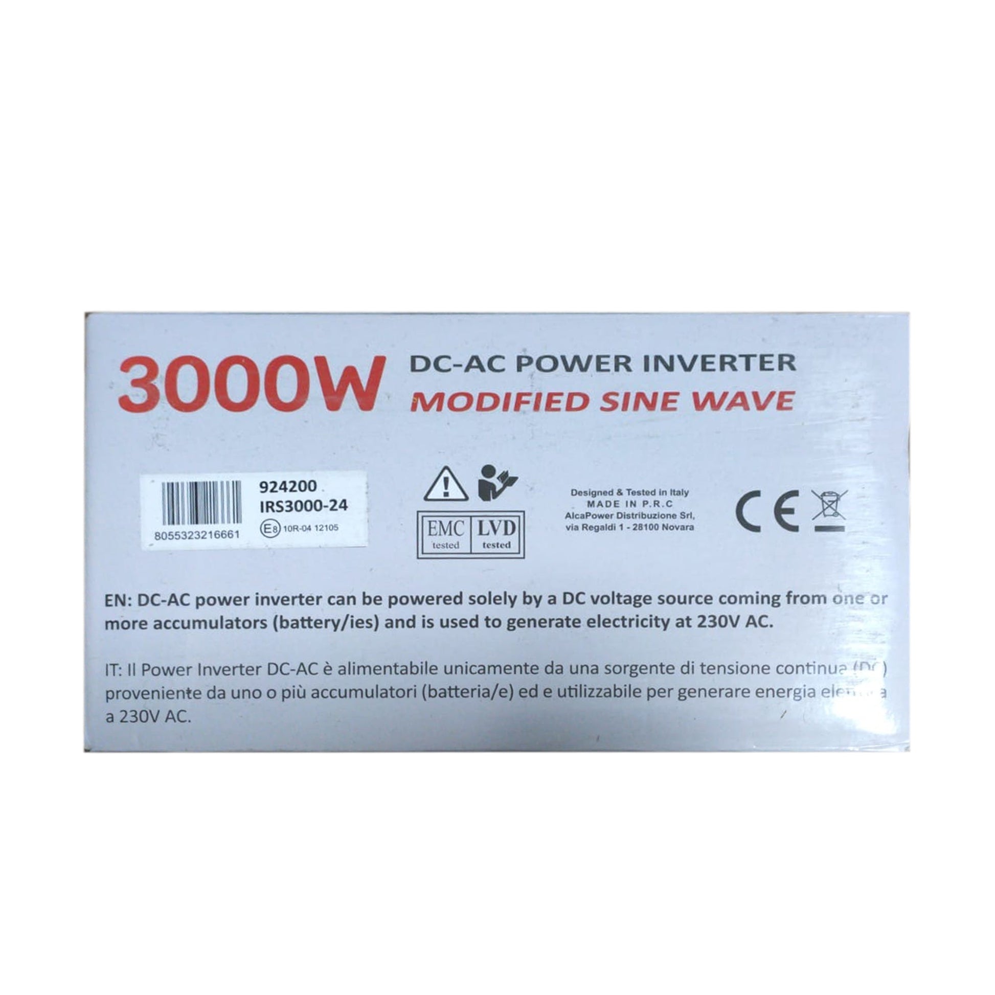Invertor de tensiune AlcaPower by President 3000W alimentare 24V, iesire 230V, unda sinus modificat, port SB, intrare telecomanda