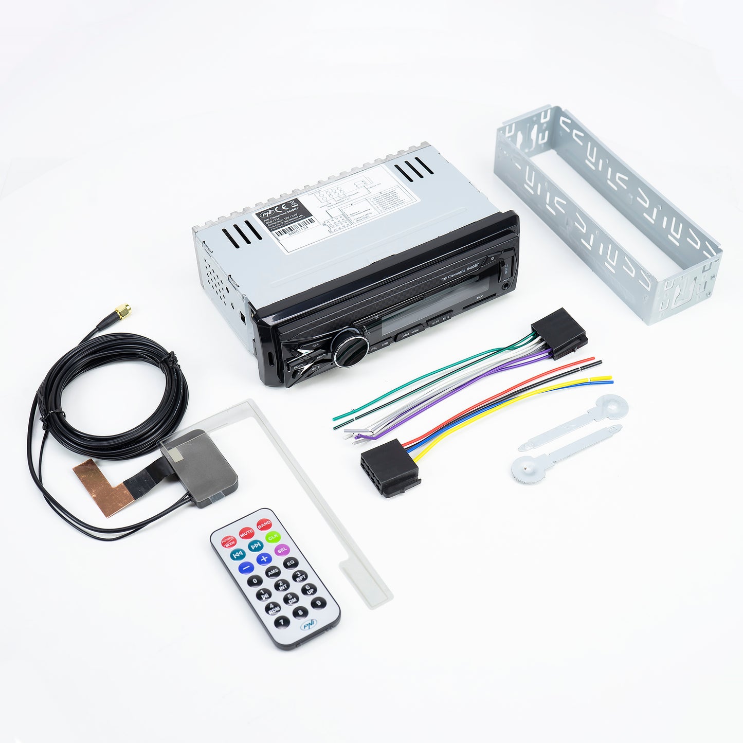 DAB si RDS radio MP3 player auto PNI Clementine 8480BT 4x45w, 12/24V, 1 DIN, cu SD, USB, AUX, RCA, Bluetooth si USB 1.5A pentru incarcare telefon