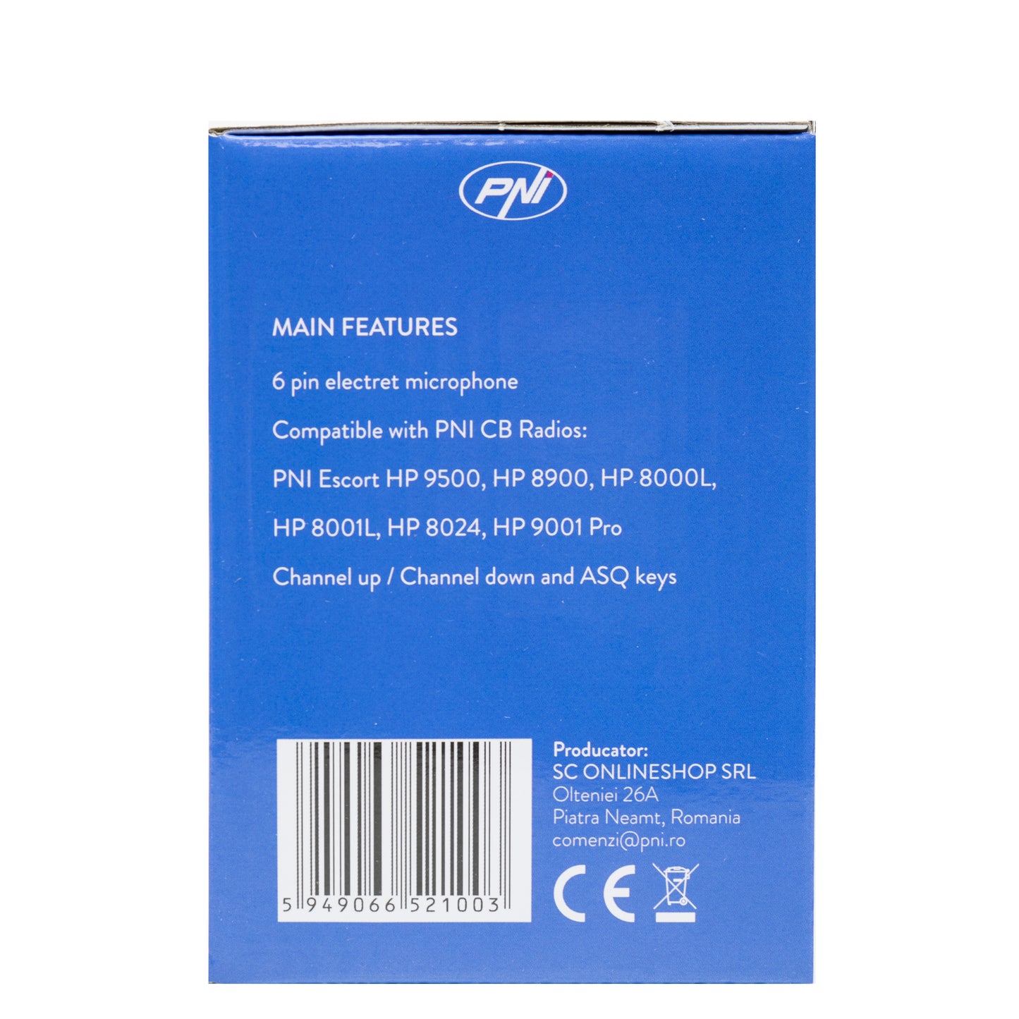 Microfon de schimb pentru statie radio CB PNI Escort HP 9500, HP 8900, HP 8000L cu 6 pini
