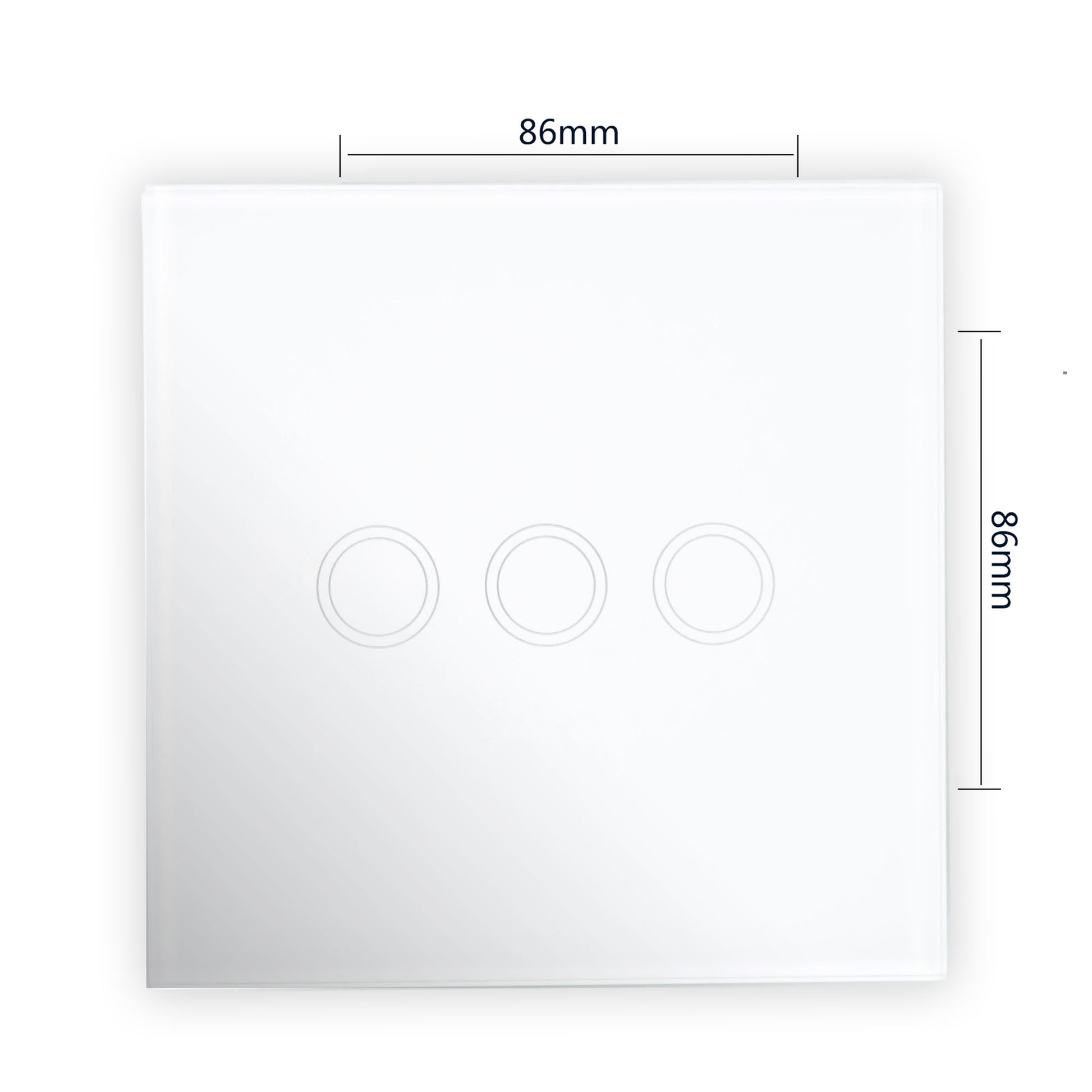 Intrerupator triplu cu touch PNI SH303 din sticla, alb cu LED indicator