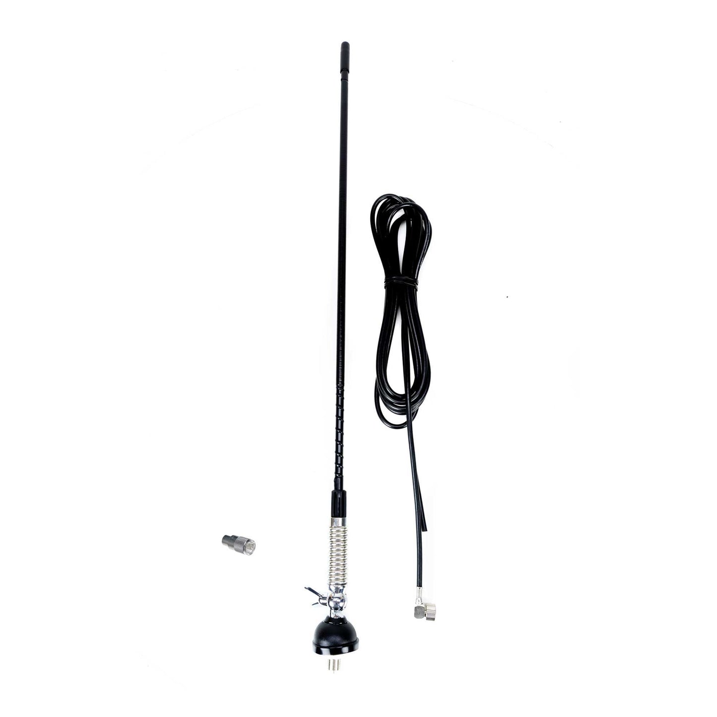 Antena CB PNI S60 cu fluture, lungime spic 59 cm, cu montura, cablu 4 m si mufa PL, fibra de sticla