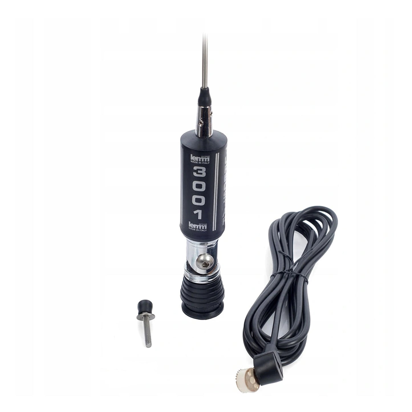 Antena CB LEMM AT-3001 TURBOSTAR Black 200 cm, cu cablu RG58 4 m, 26,5 - 28 MHz, rabatabila, fabricata in Italia