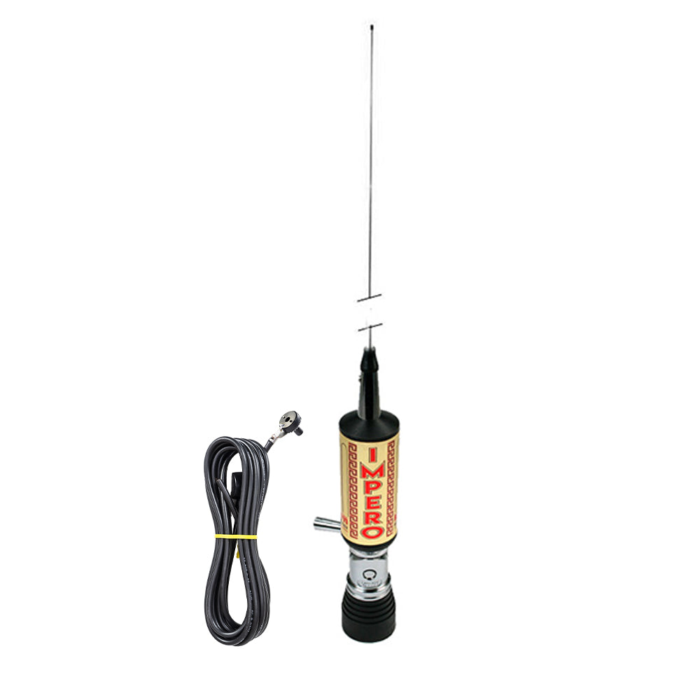 Antena CB LEMM TURBO IMPERO, Gold, lungime 200 cm, castig 7dB, 26.5-28Mhz, 2500W, cablu RG58 4m, fabricata in Italia