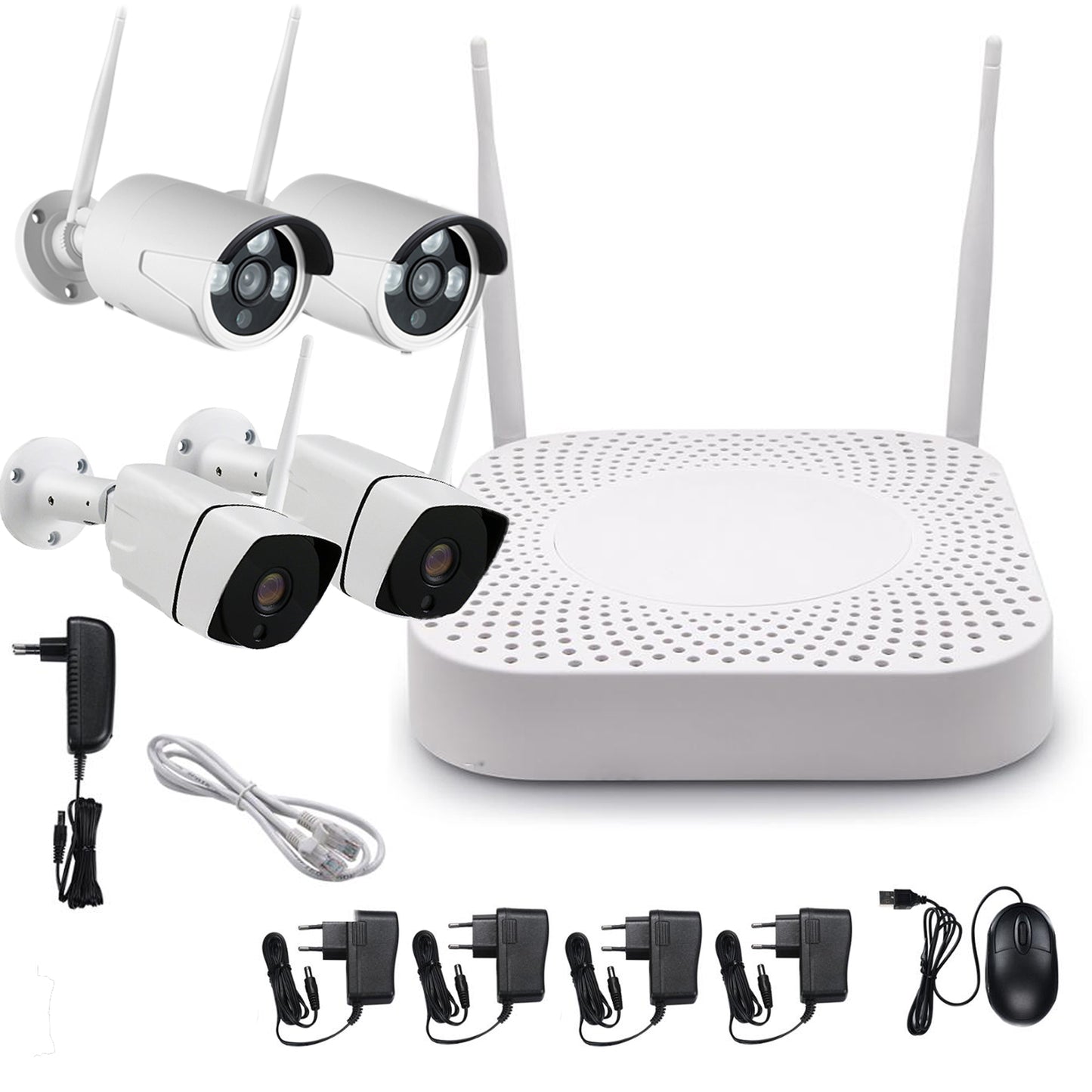 Kit supraveghere video PNI House TY200 - 4 camere Full HD, control prin aplicatia Tuya Smart