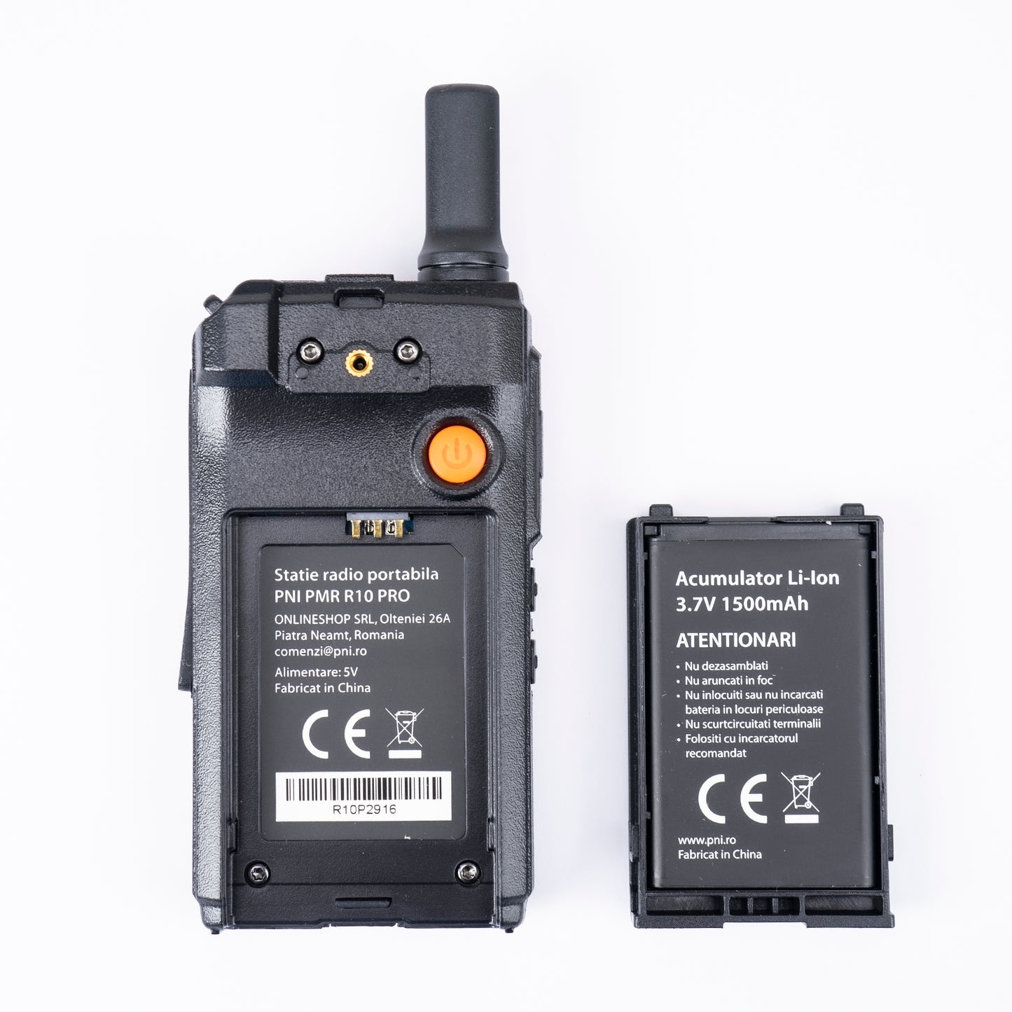 Statie radio portabila PNI PMR R10 PRO, 446MHz, 0.5W, 16 canale programabile, 16 PMR si tonuri 50 CTCSS si 104 DCS, Monitor, Scan
