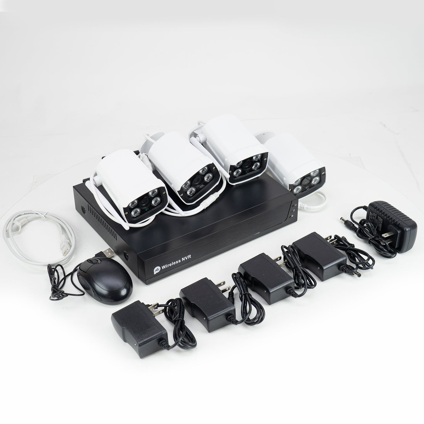 Kit supraveghere video PNI House WiFi502T cu 4 camere 2MP 1080P, control de la distata prin aplicatia Tuya Smart