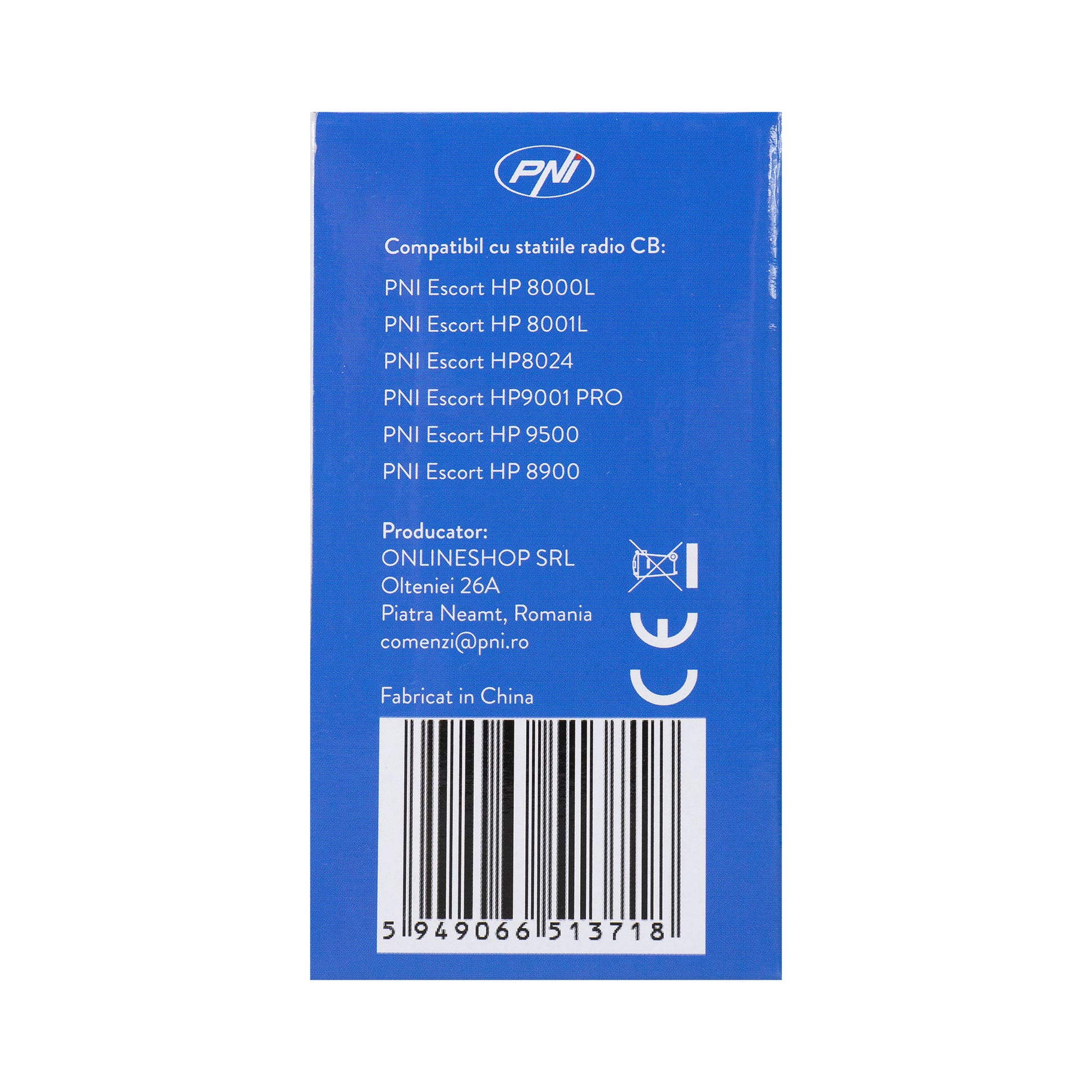 Microfon cu 6 pini cu agatatoare metalica pentru statii radio PNI Escort HP 8000L/8001L/8024/9001 PRO/9500/8900