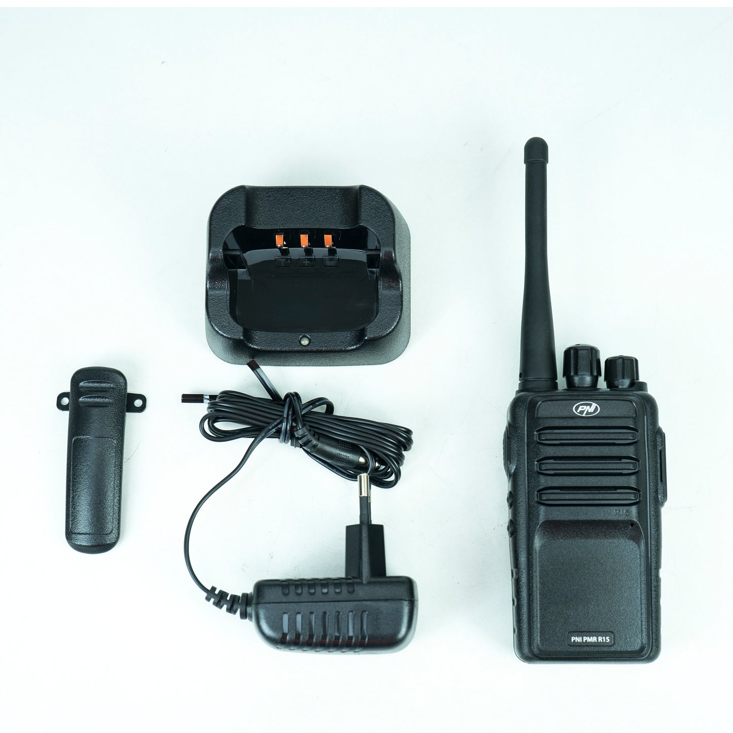 Statie radio portabila profesionala PNI PMR R15 0.5W, 16 canale programabile, 16 PMR si tonuri 50 CTCSS si 104 DCS, ASQ, TOT, monitor, programabila, acumulator 1200mAh