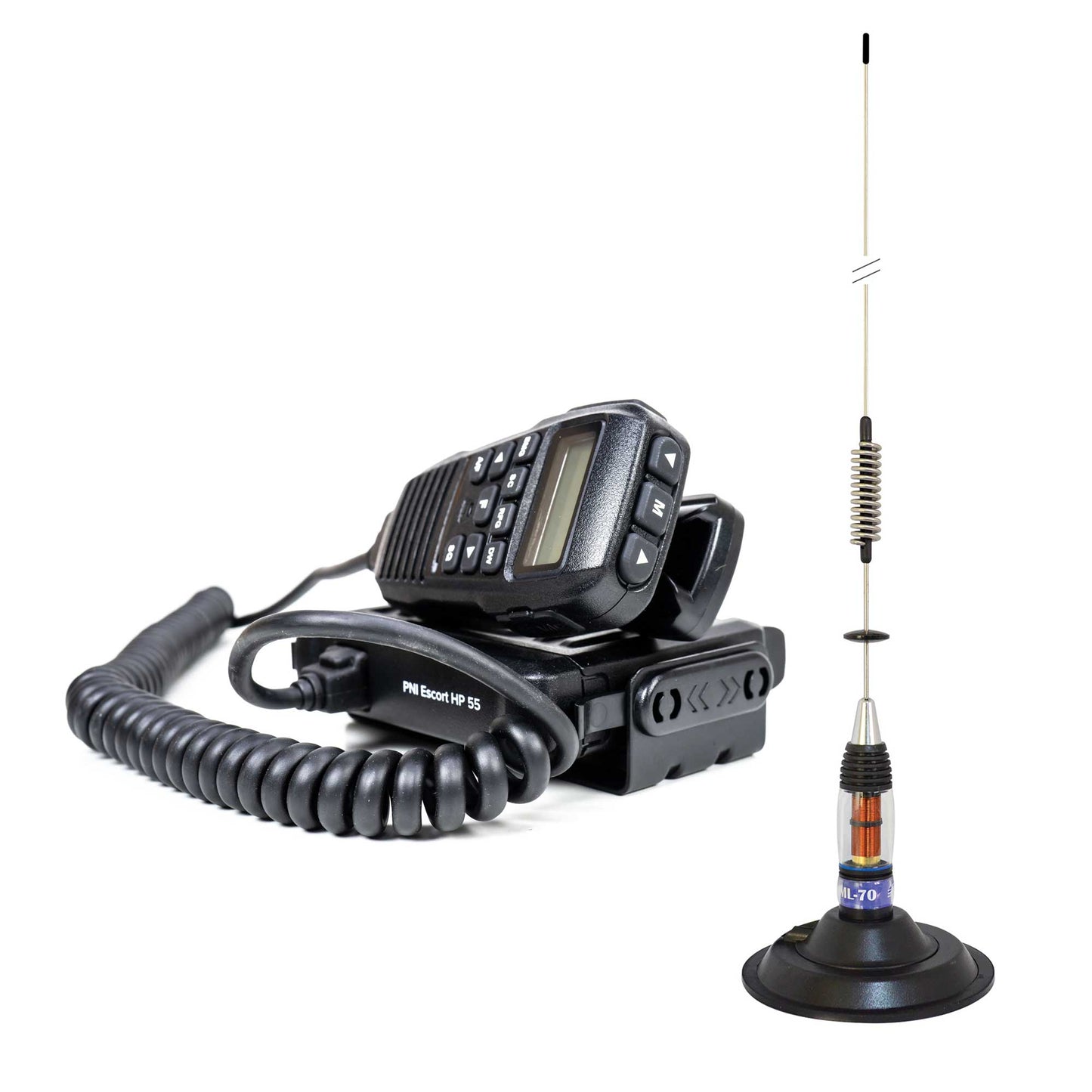Pachet Statie radio CB PNI Escort HP 55 ASQ cu Antena CB PNI ML70 si baza magnetica 145 mm inclusa