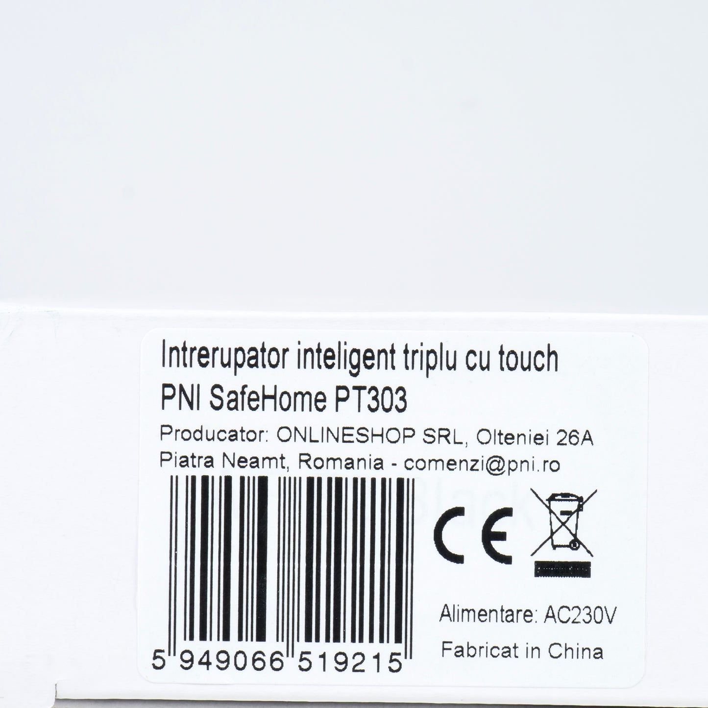 Intrerupator inteligent triplu cu touch PNI SafeHome PT303 WiFi, 10A, comanda prin internet, aplicatie de mobil Tuya Smart, integrare in scenarii si automatizari smart cu alte produse compatibile Tuya, Alexa si Google Assistant