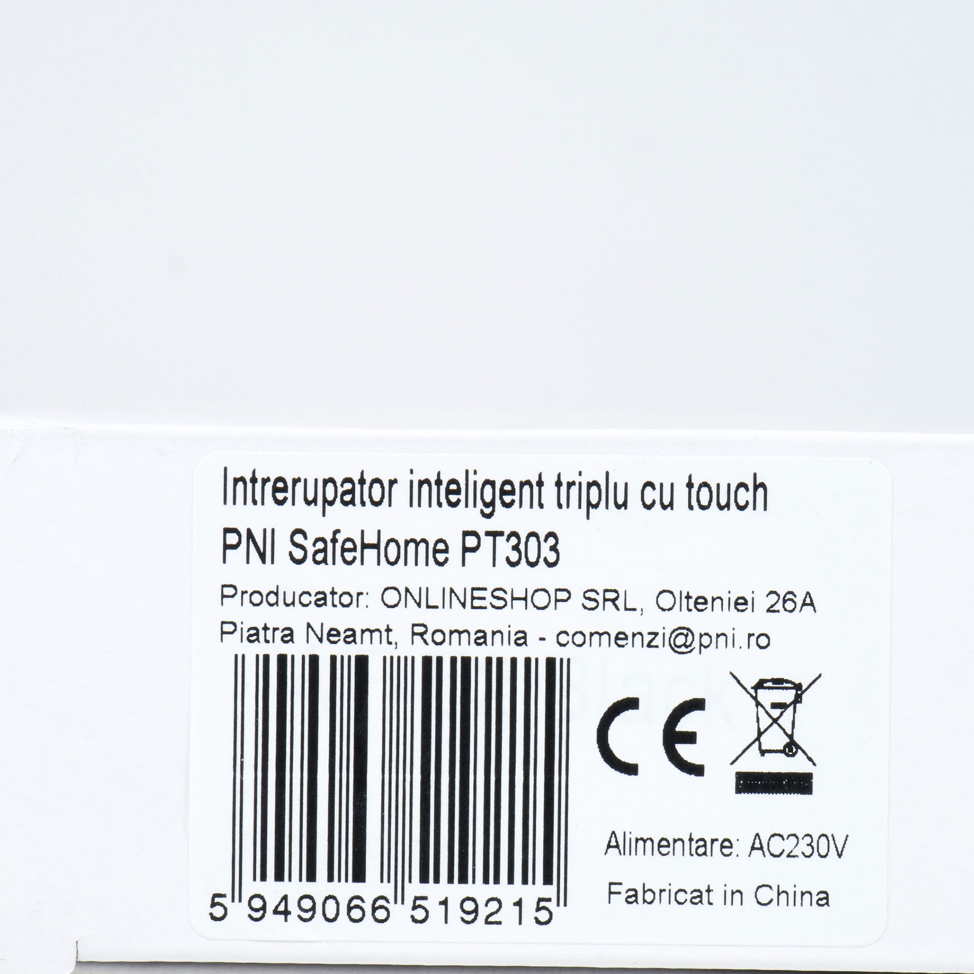 Intrerupator inteligent triplu cu touch PNI SafeHome PT303 WiFi, 10A, comanda prin internet, aplicatie de mobil Tuya Smart, integrare in scenarii si automatizari smart cu alte produse compatibile Tuya, Alexa si Google Assistant