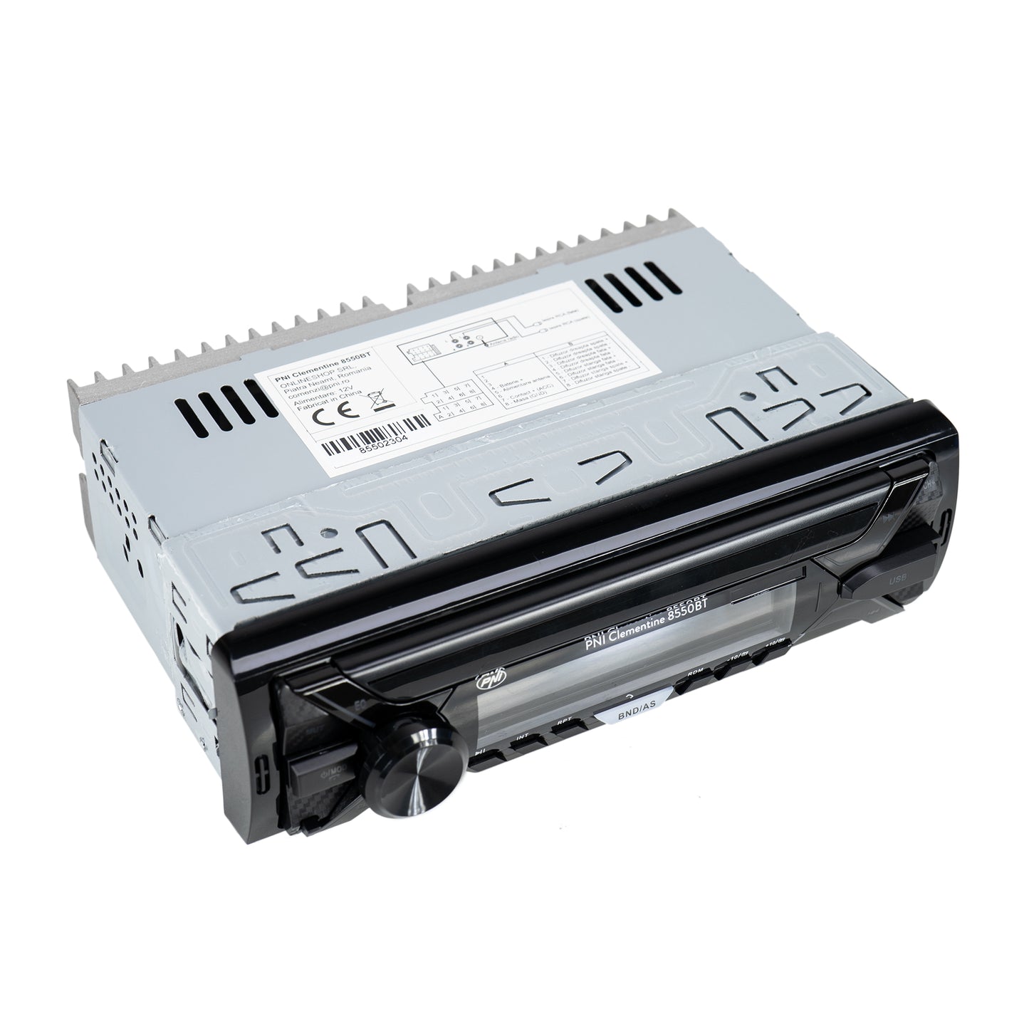 Radio MP3 player auto PNI Clementine 8550BT, fata detasabila, 4x45w, 12V, 1 DIN, cu SD, USB, AUX, RCA