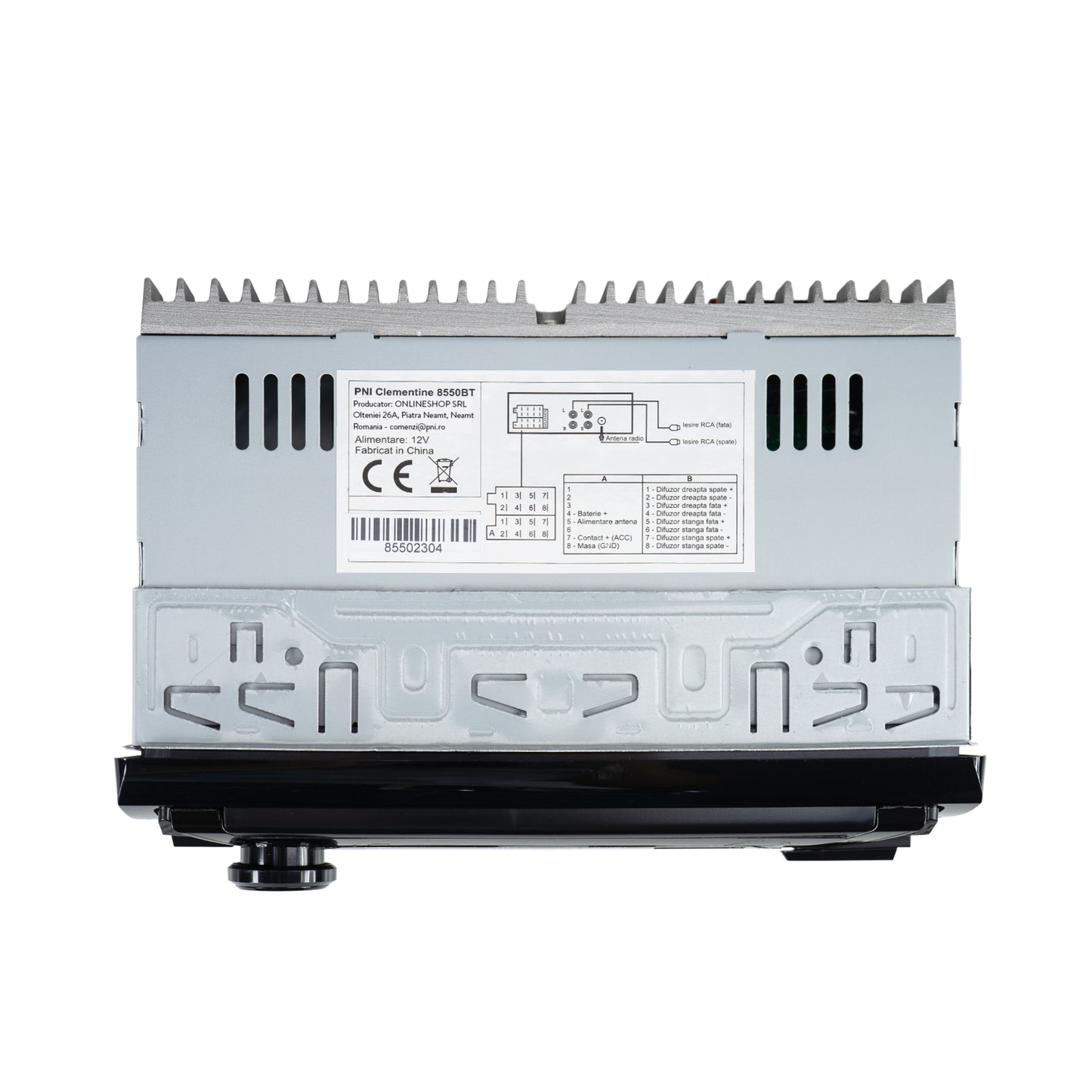 Radio MP3 player auto PNI Clementine 8550BT, fata detasabila, 4x45w, 12V, 1 DIN, cu SD, USB, AUX, RCA