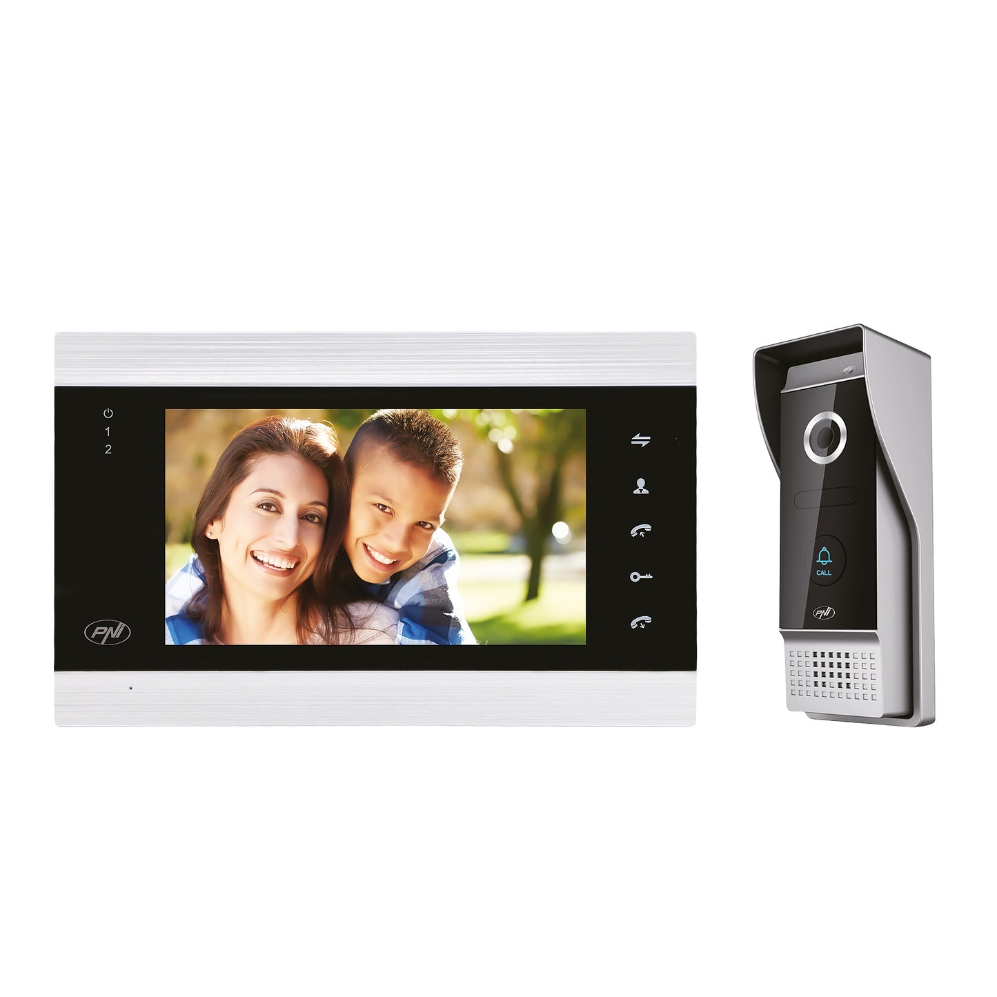 Interfon video inteligent PNI SafeHome PT720MW WiFi HD, P2P, monitor interior, aplicatie dedicata Tuya Smart, integrare in scenarii si automatizari smart cu alte produse compatibile Tuya